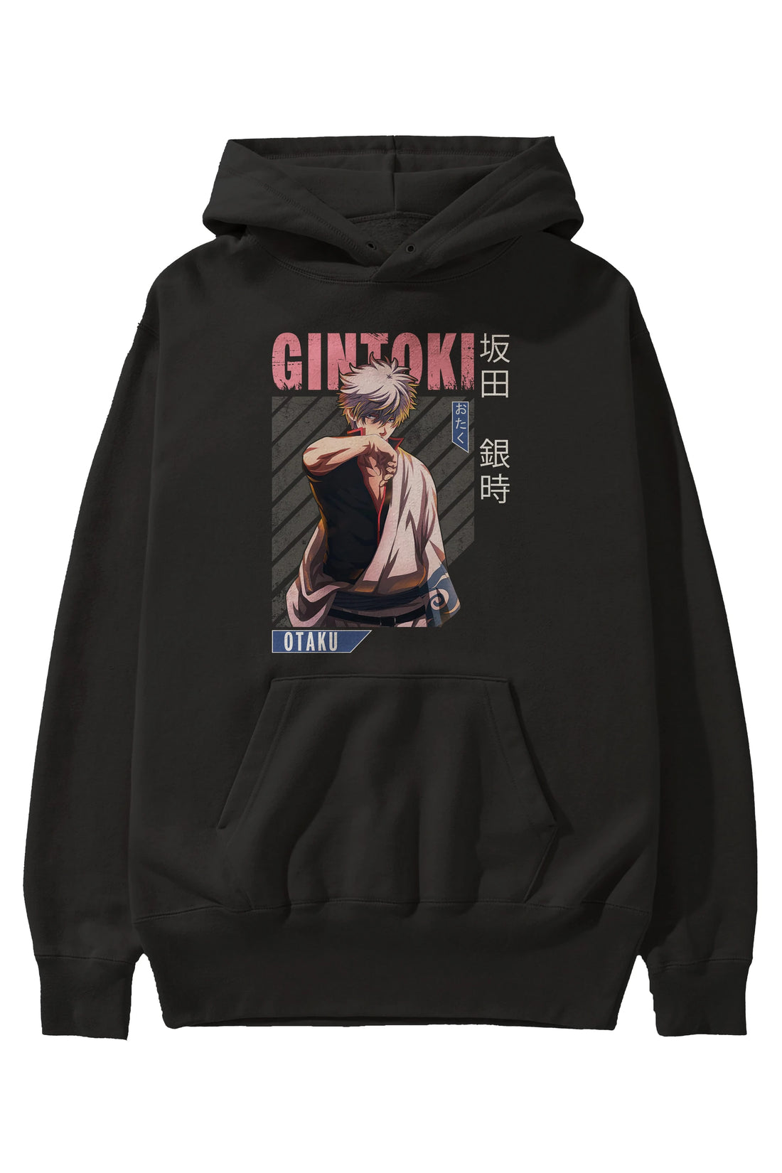Gintoki Sakata Anime Ön Baskılı Hoodie Oversize Kapüşonlu Sweatshirt Erkek Kadın Unisex