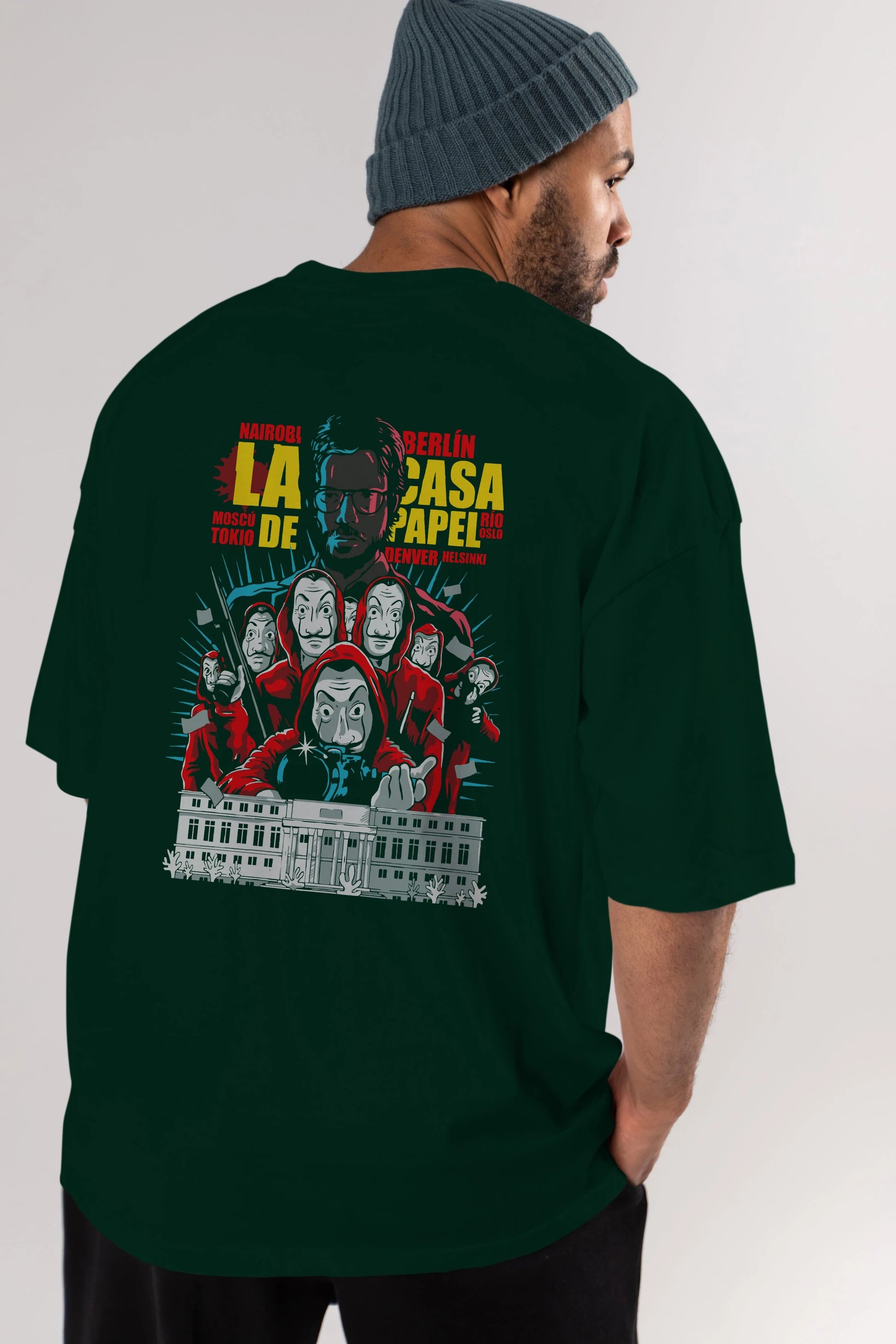 La Casa De Papel (6) Arka Baskılı Oversize t-shirt Erkek Kadın Unisex %100 Pamuk Bisiklet Yaka tişort