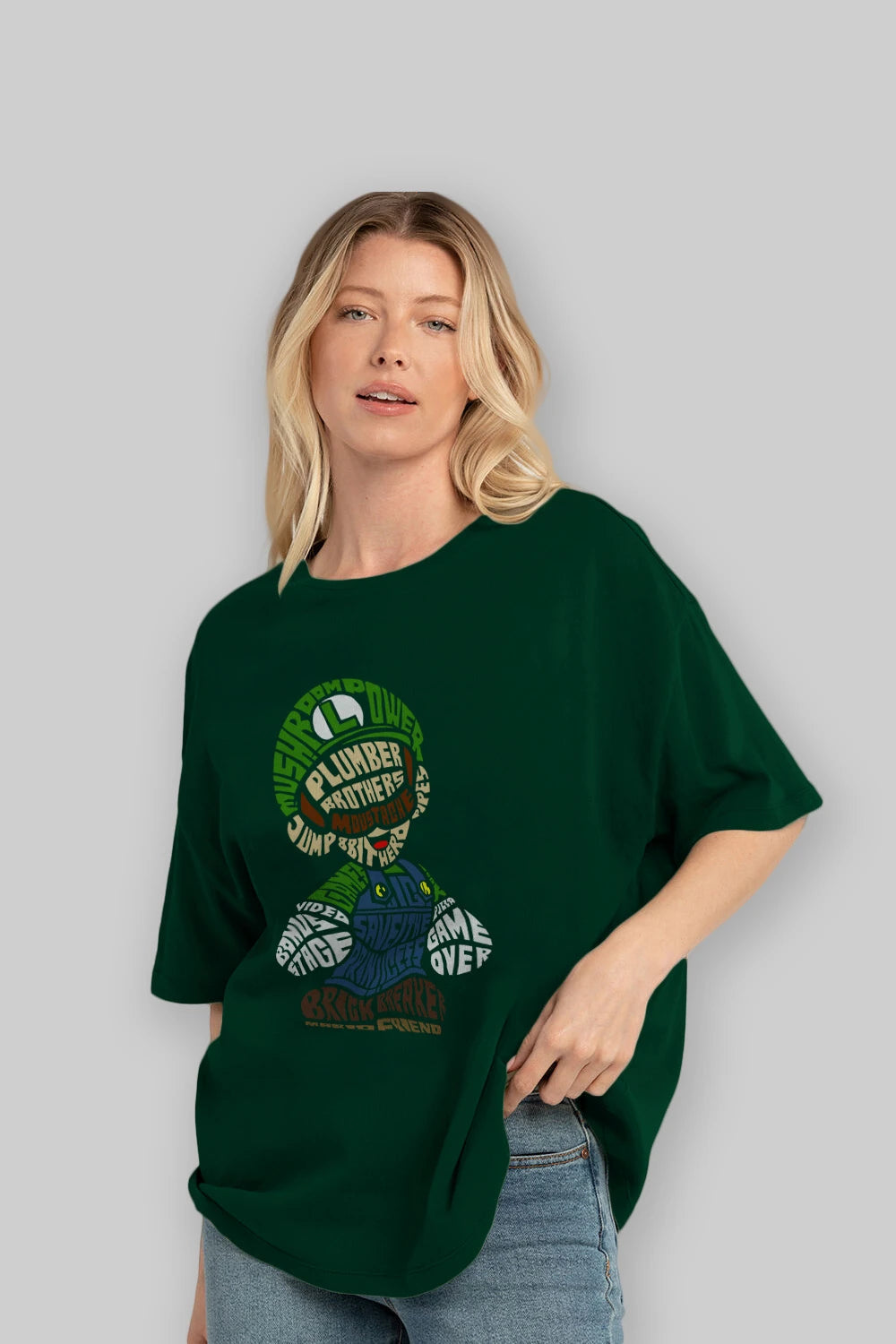 Plumber Brothers Ön Baskılı Oversize t-shirt %100 pamuk Erkek Kadın Unisex
