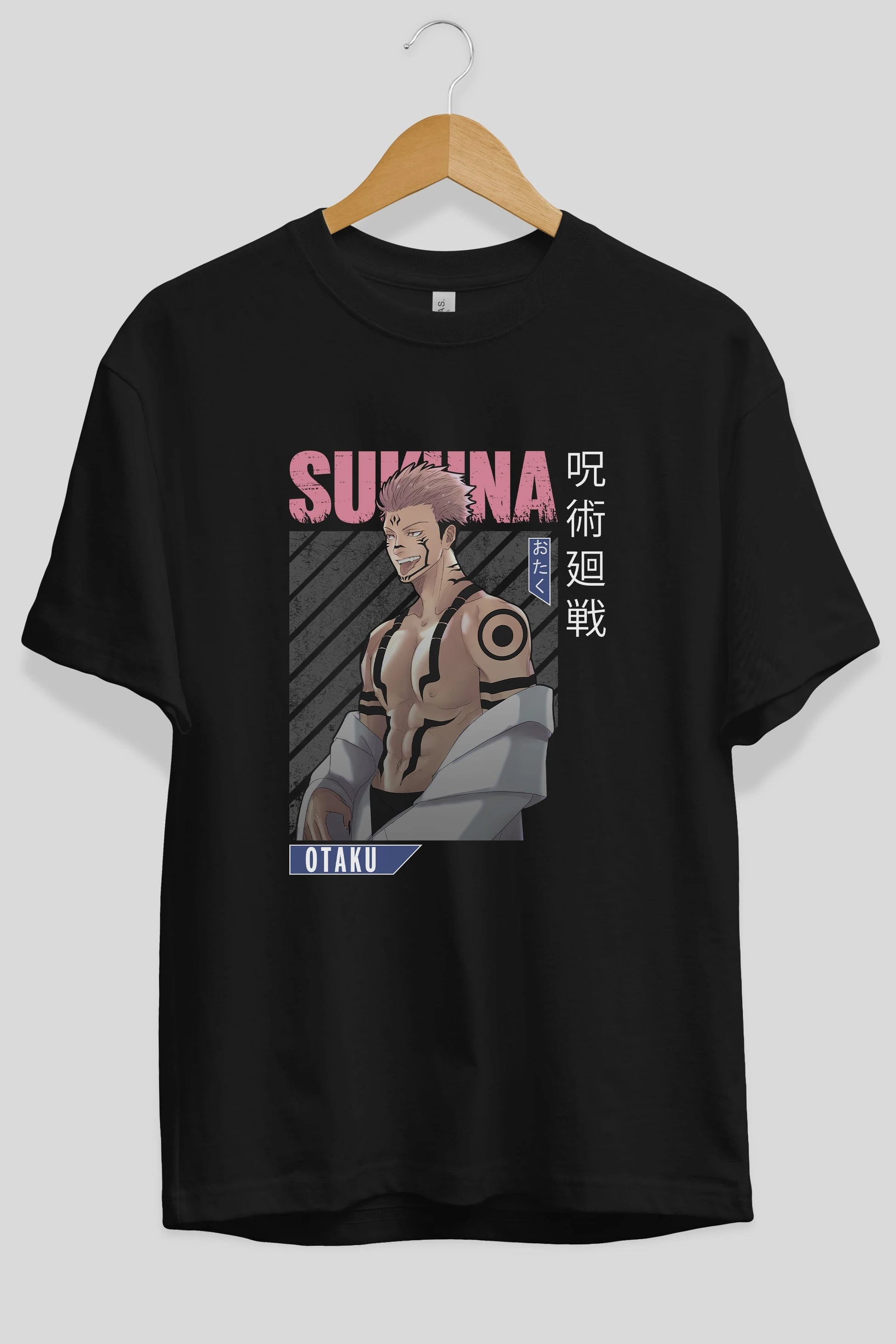 Sukuna Ryoumen Anime Ön Baskılı Oversize t-shirt %100 pamuk Erkek Kadın Unisex