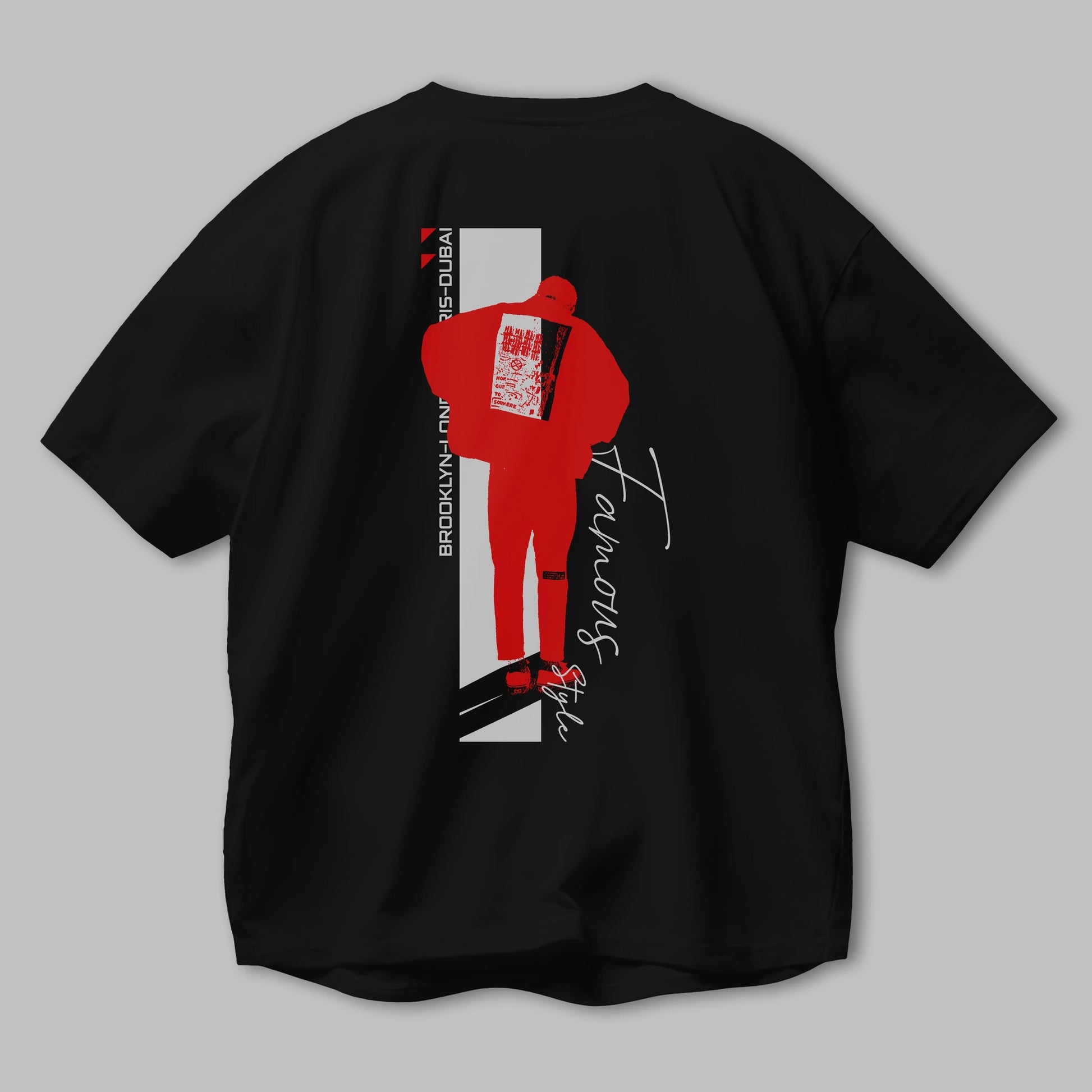 Brooklyn Style Arka Baskılı Oversize t-shirt Erkek Kadın Unisex