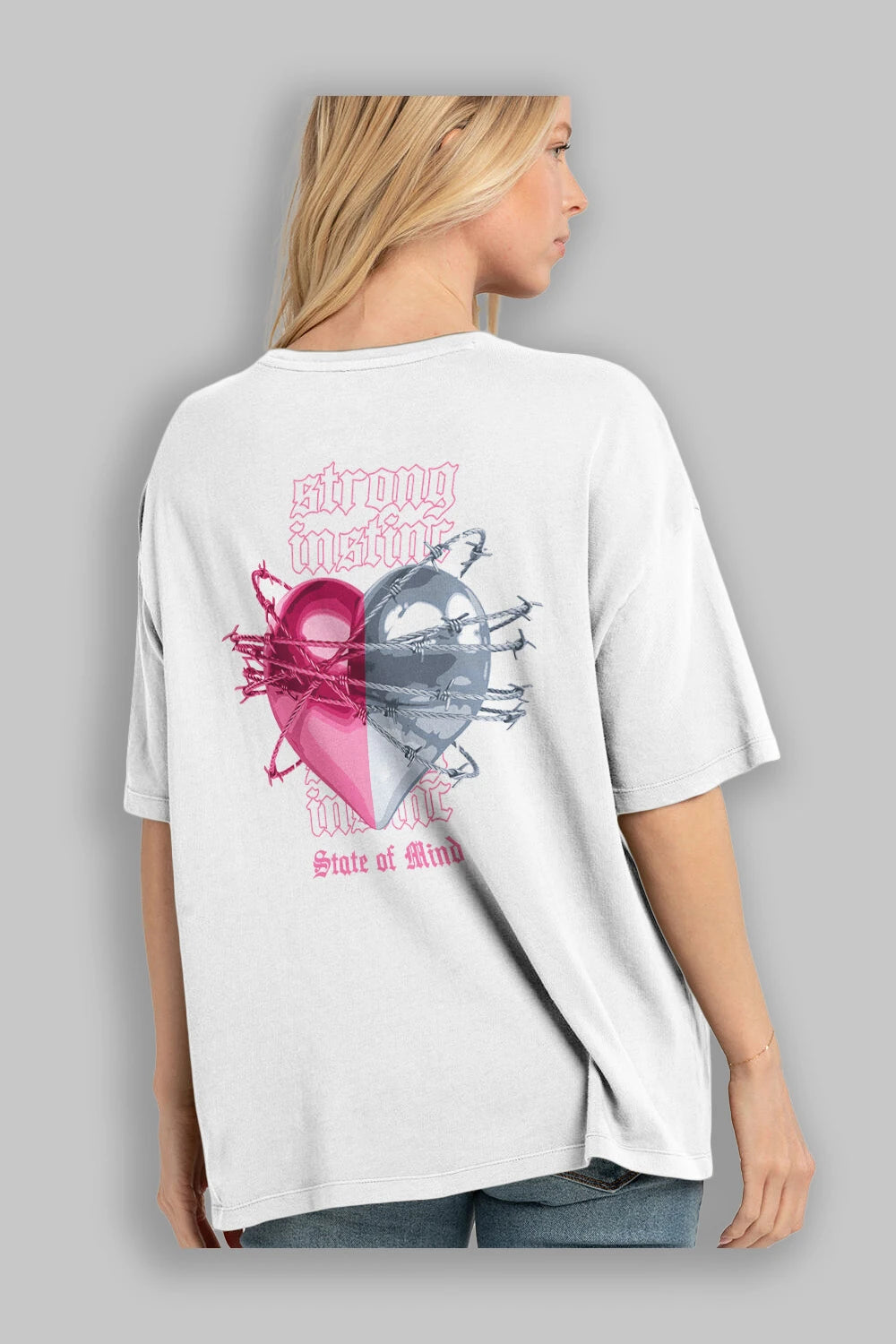 State of Mind Arka Baskılı Oversize t-shirt Erkek Kadın Unisex