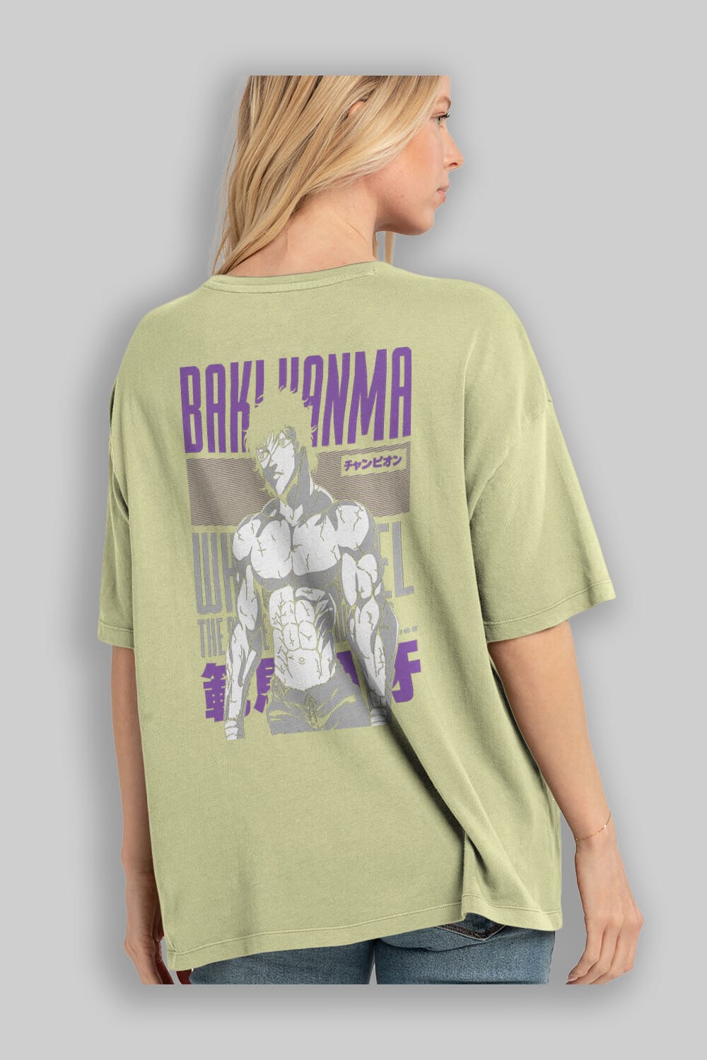 BAKI HANMA (2) Anime Arka Baskılı Oversize t-shirt Erkek Kadın Unisex
