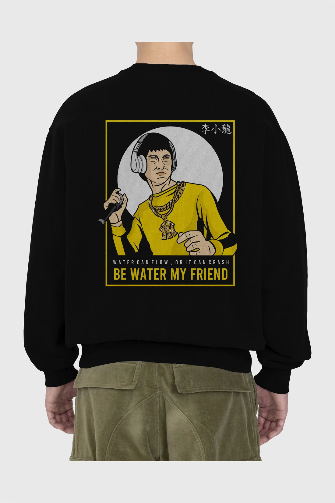 Bruce Lee Rapper Arka Baskılı Oversize Sweatshirt Erkek Kadın Unisex