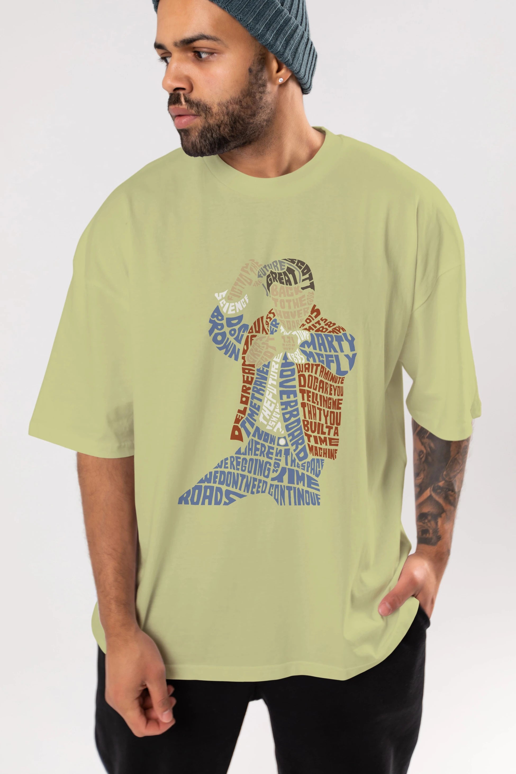 Back To The Hoverboard Ön Baskılı Oversize t-shirt %100 pamuk Erkek Kadın Unisex