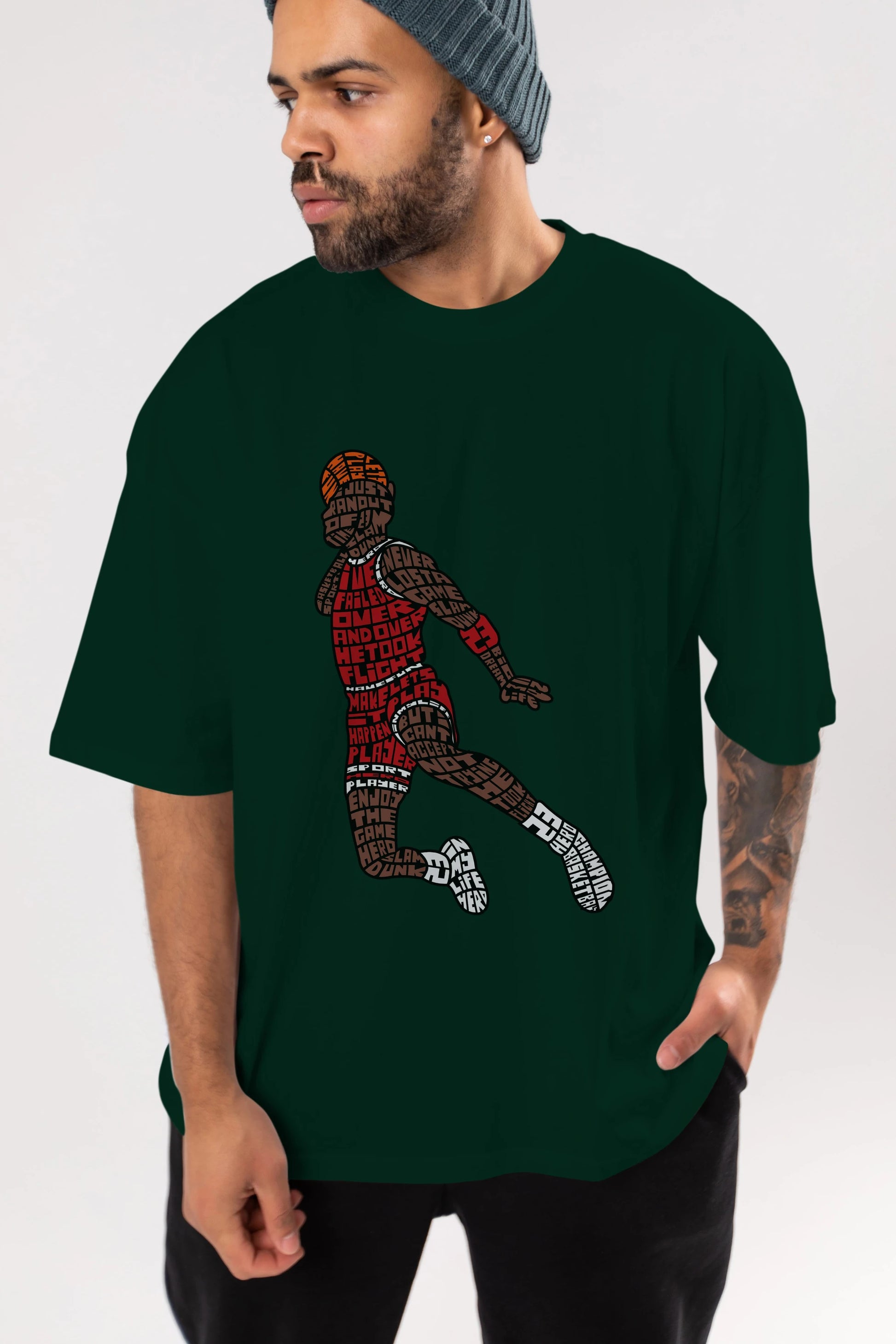 Slamdunk Ön Baskılı Oversize t-shirt %100 pamuk Erkek Kadın Unisex