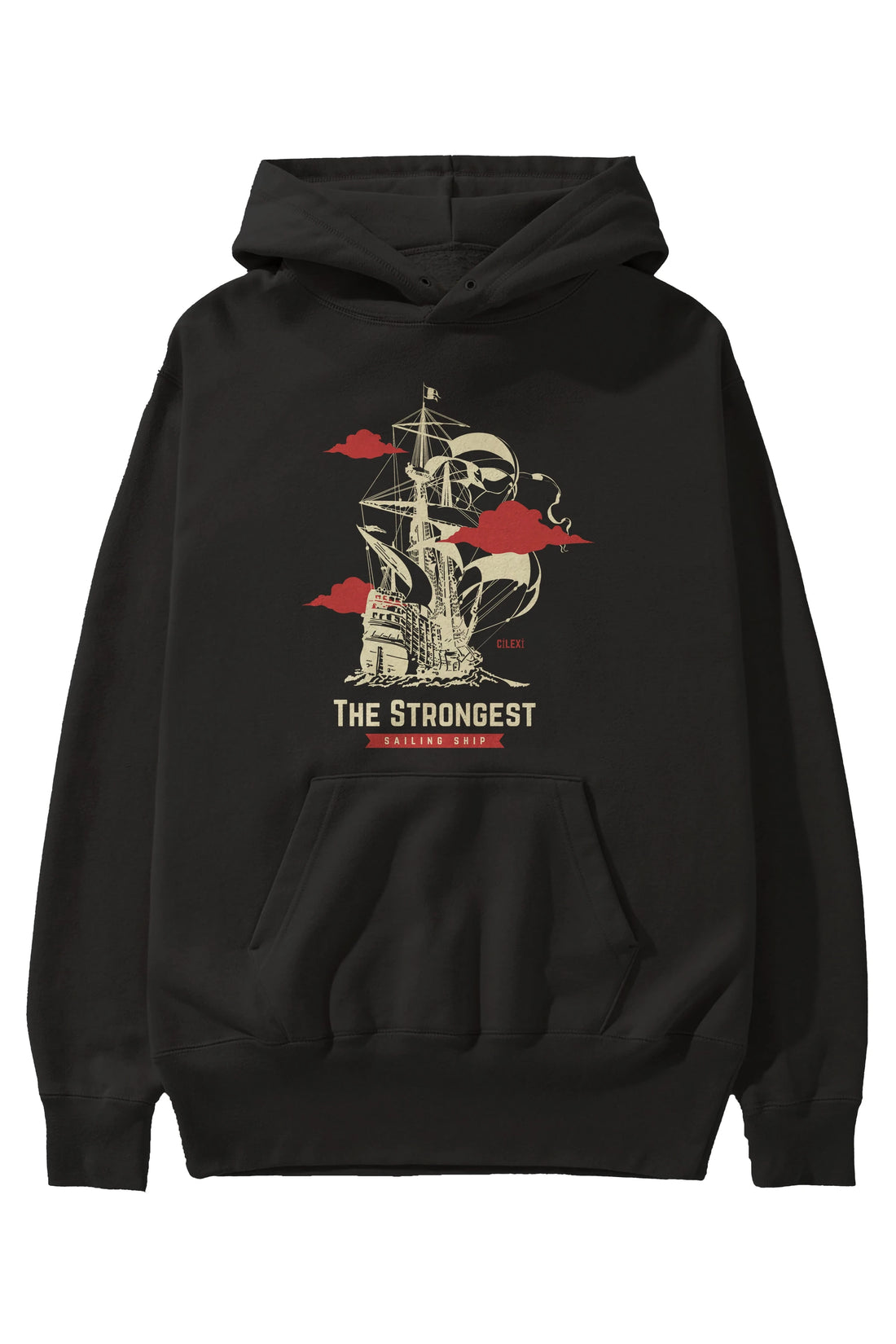 The Strongest Yazılı Ön Baskılı Oversize Hoodie Kapüşonlu Sweatshirt Erkek Kadın Unisex