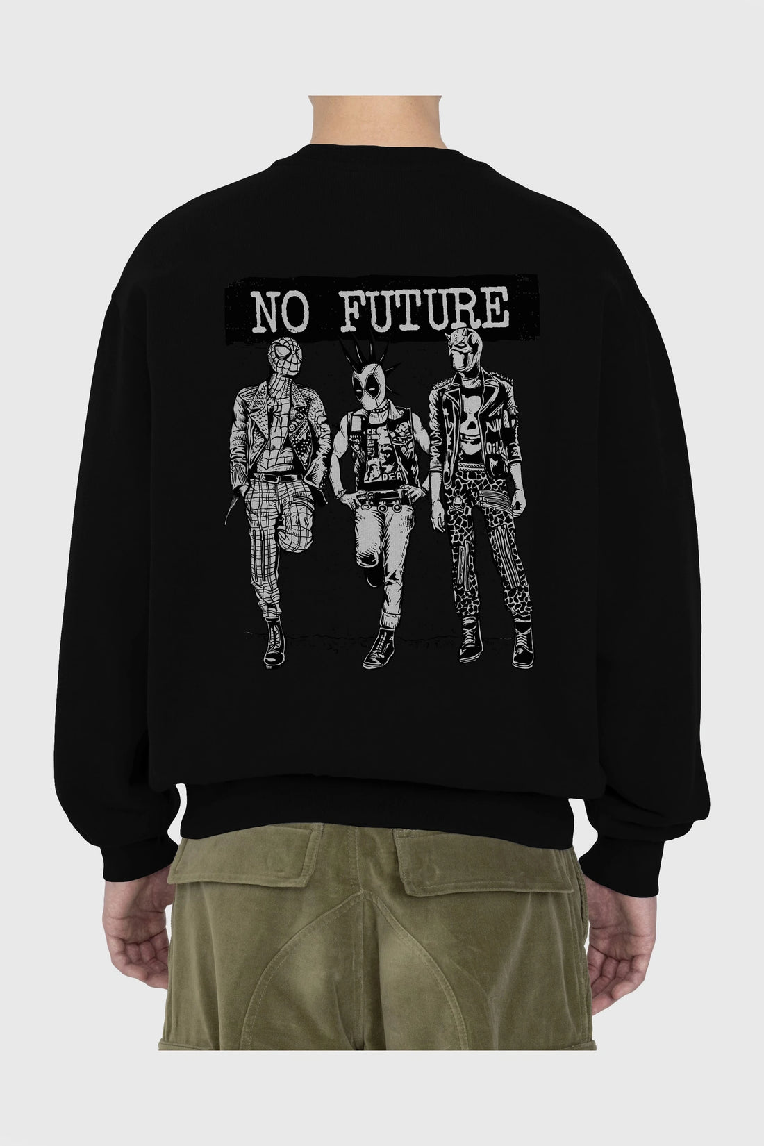 No Future Arka Baskılı Oversize Sweatshirt Erkek Kadın Unisex