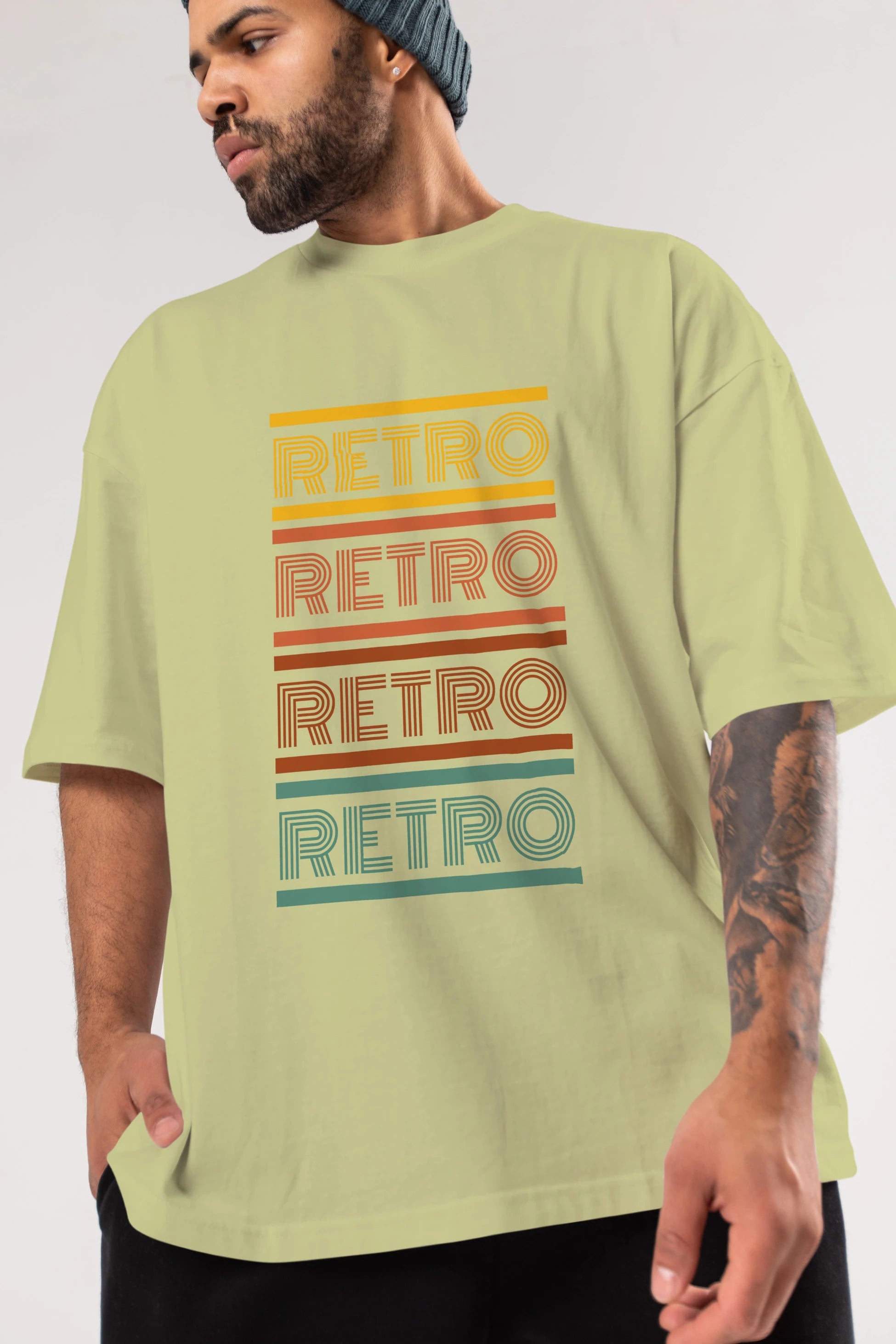 Retro Yazılı Ön Baskılı Oversize t-shirt Erkek Kadın Unisex