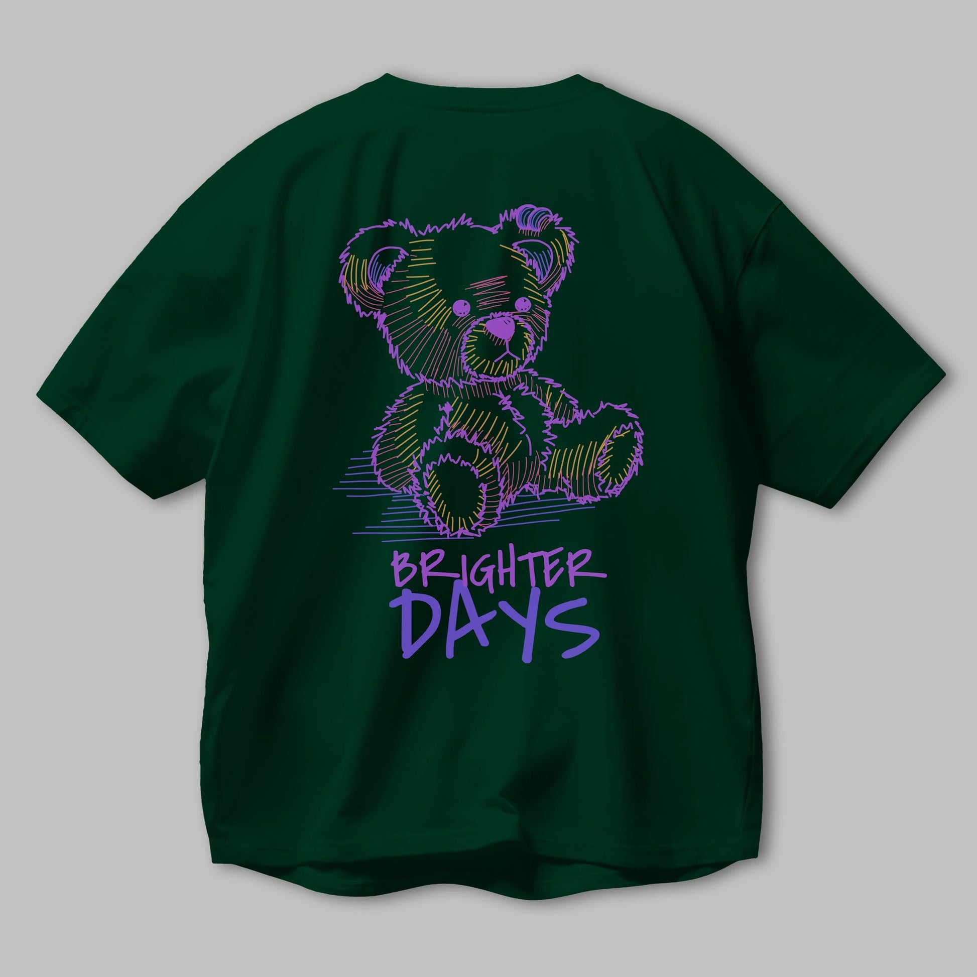 Brighter Days Arka Baskılı Oversize t-shirt Erkek Kadın Unisex