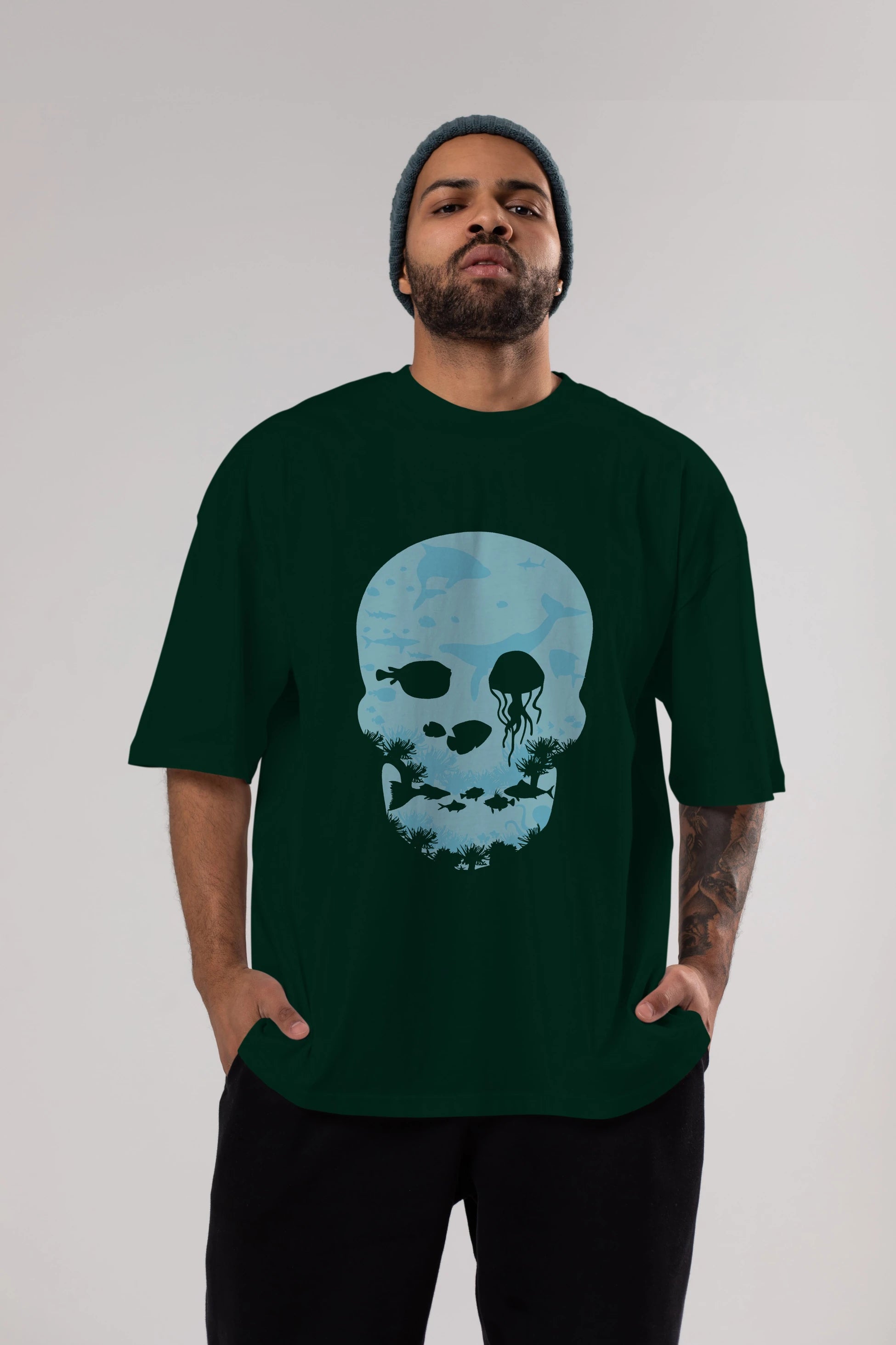 Dead Sea Ön Baskılı Oversize t-shirt %100 pamuk Erkek Kadın Unisex