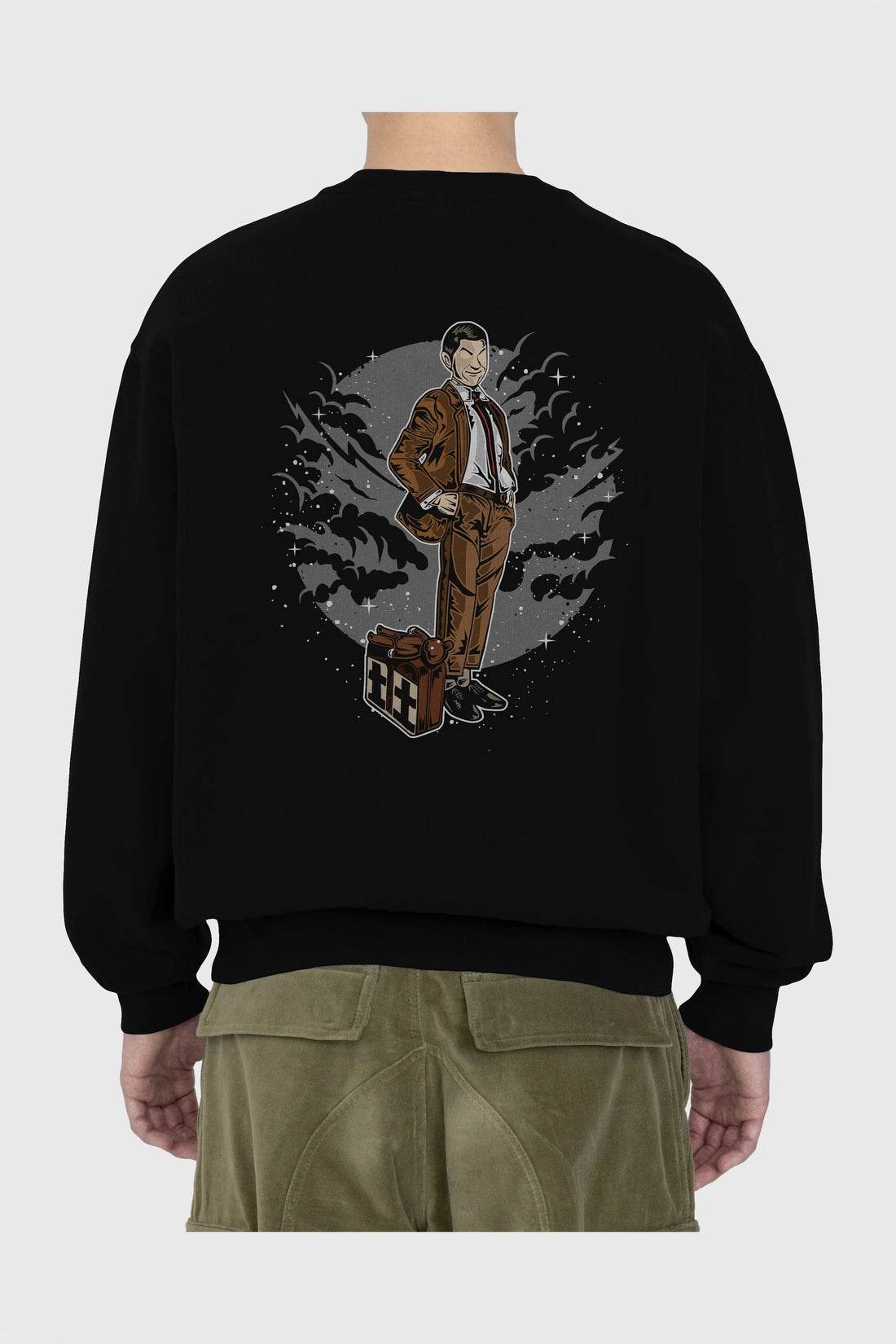 Mr Bean Arka Baskılı Oversize Sweatshirt Erkek Kadın Unisex