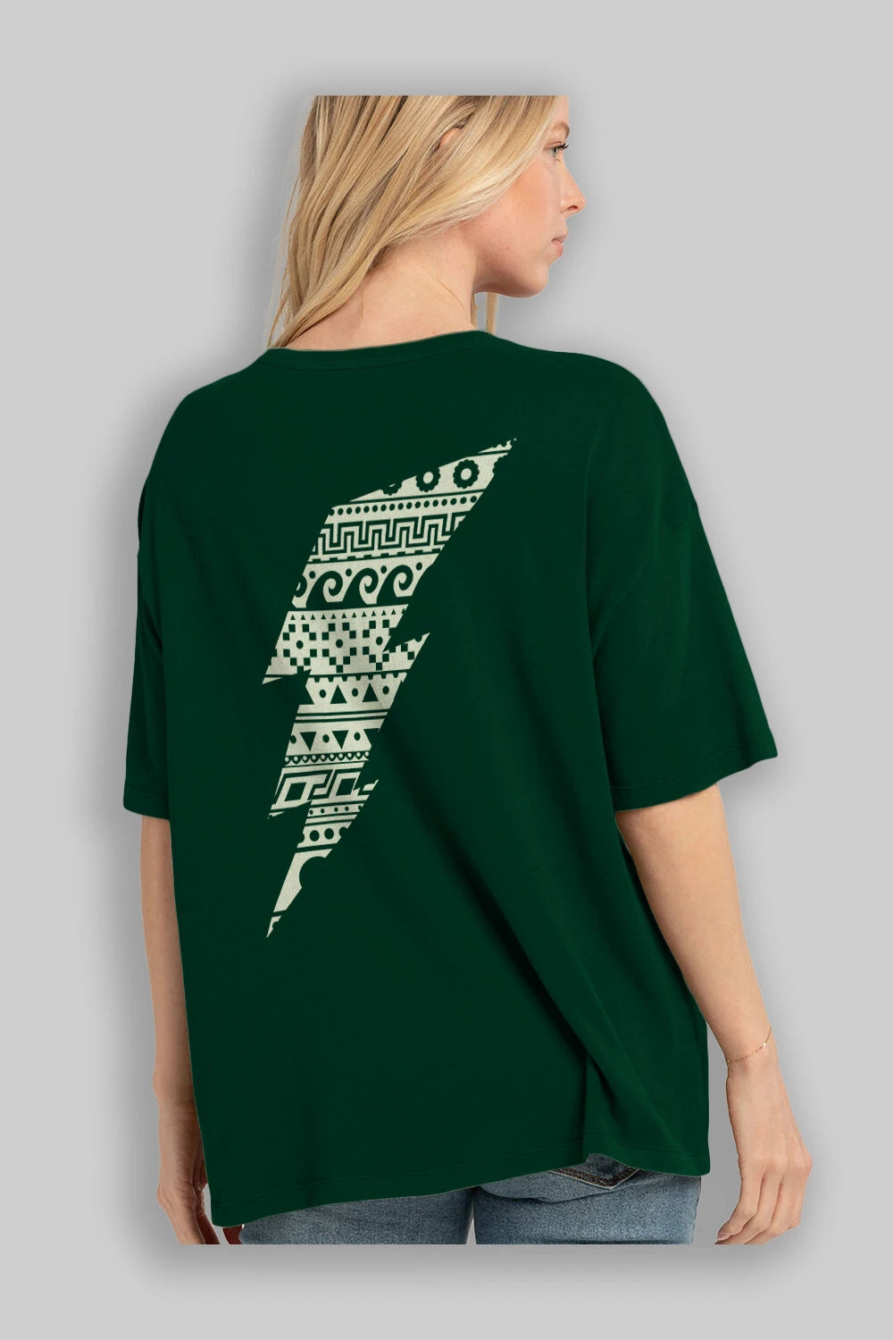 Thunderbolt Arka Baskılı Oversize t-shirt %100 pamuk Erkek Kadın Unisex