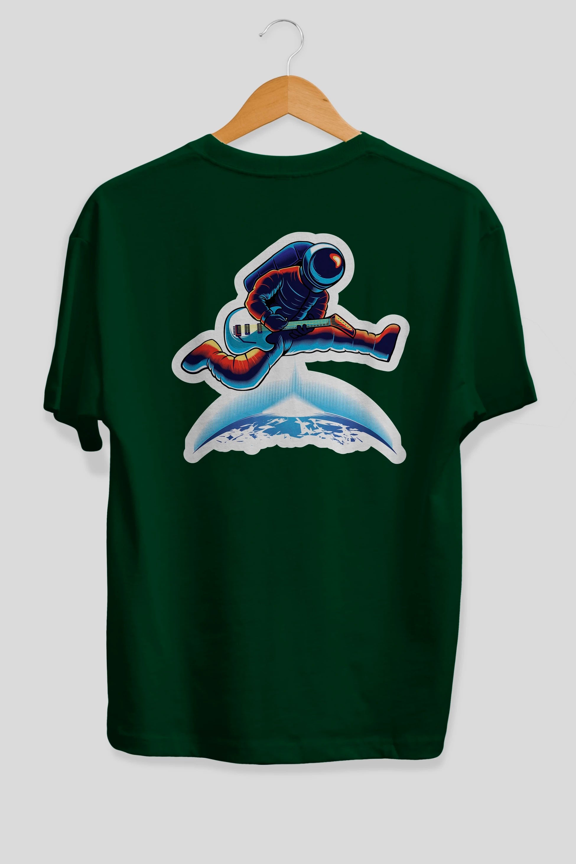 Astroguitar Sticker Arka Baskılı Oversize t-shirt Erkek Kadın Unisex