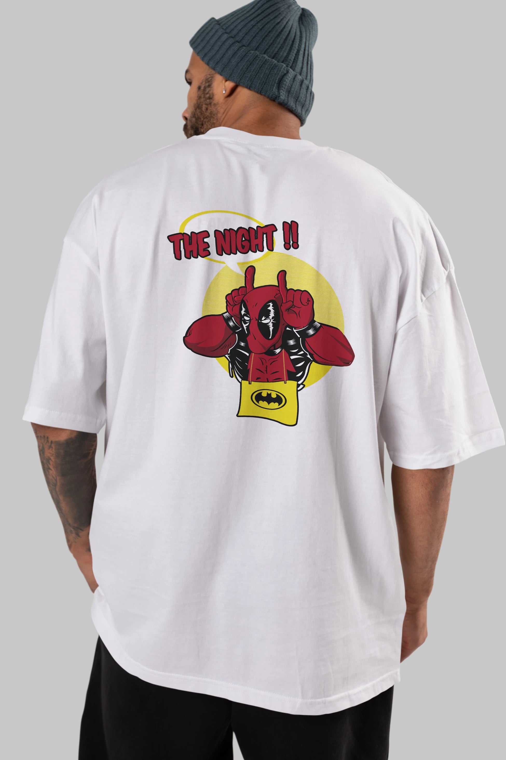 Deadpool (1) Arka Baskılı Oversize t-shirt Erkek Kadın Unisex %100 Pamuk Bisiklet Yaka tişort