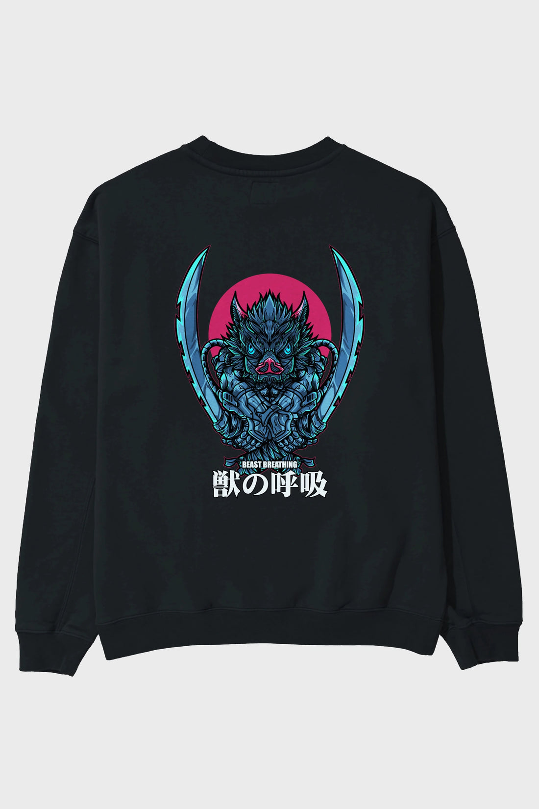 Inosuke DEMON SLAYER Anime Arka Baskılı Oversize Sweatshirt Erkek Kadın Unisex