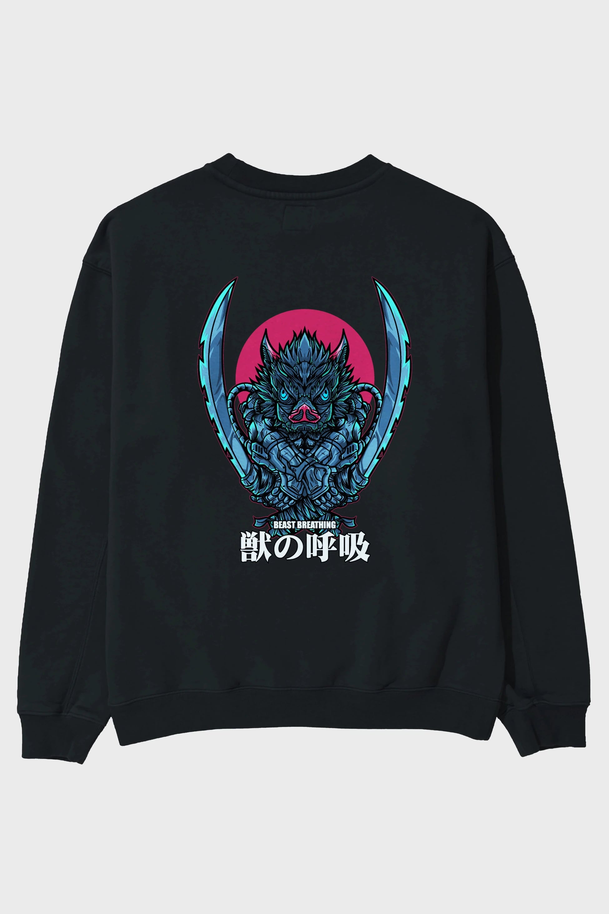 Inosuke DEMON SLAYER Anime Arka Baskılı Oversize Sweatshirt Erkek Kadın Unisex
