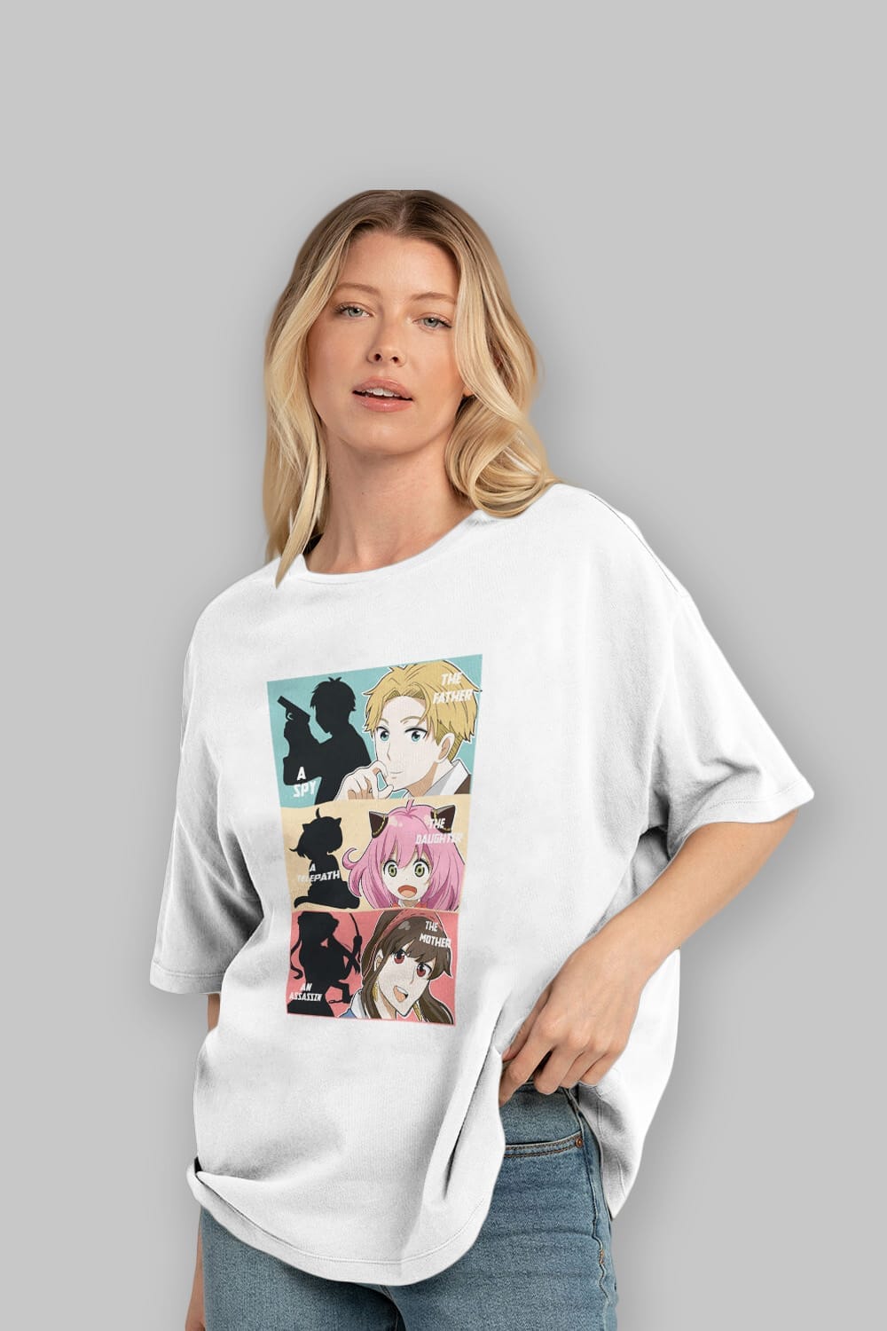 SPY X FAMILY Anime Ön Baskılı Oversize t-shirt %100 pamuk Erkek Kadın Unisex