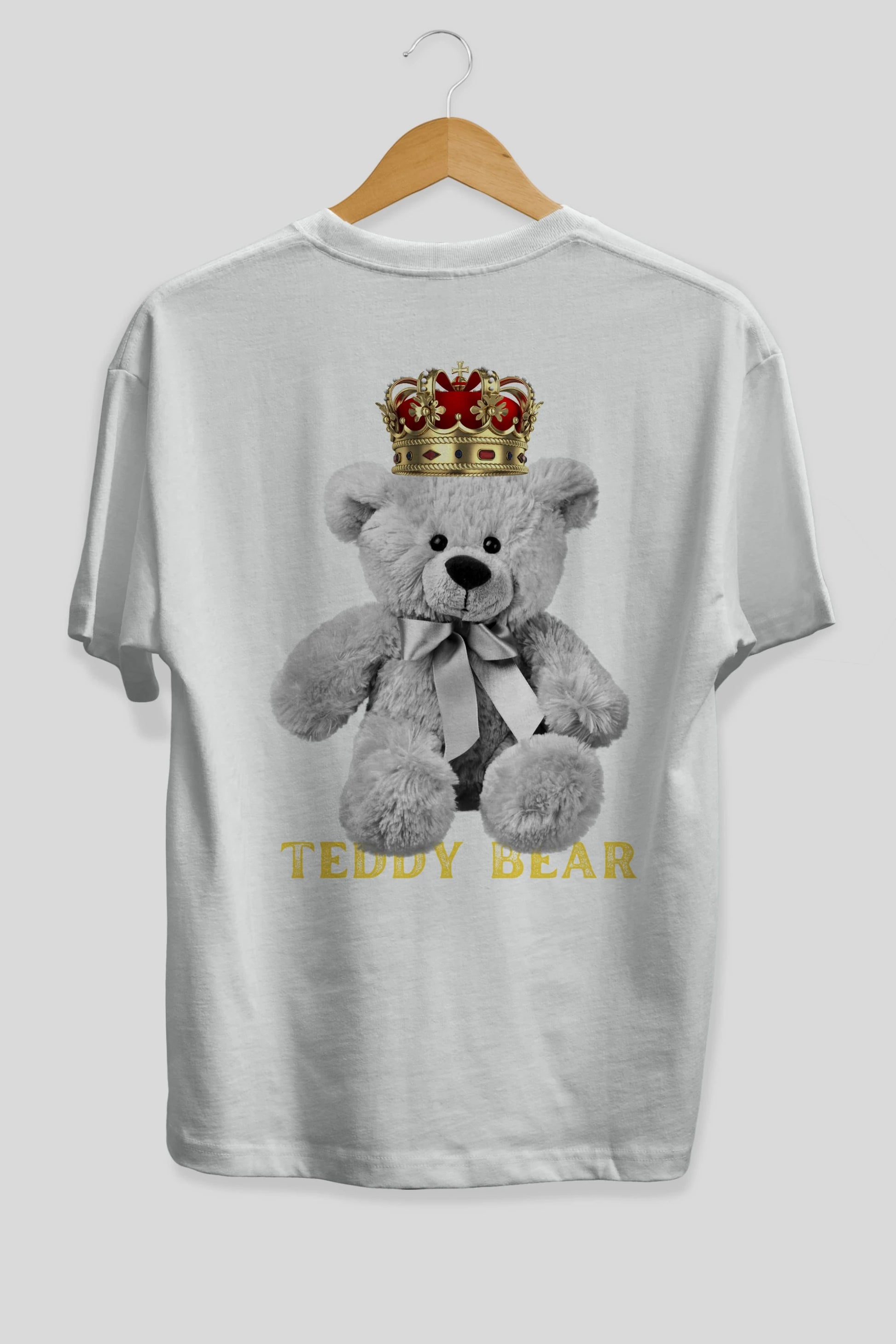 Teddy Bear Arka Baskılı Oversize t-shirt Erkek Kadın Unisex %100 Pamuk