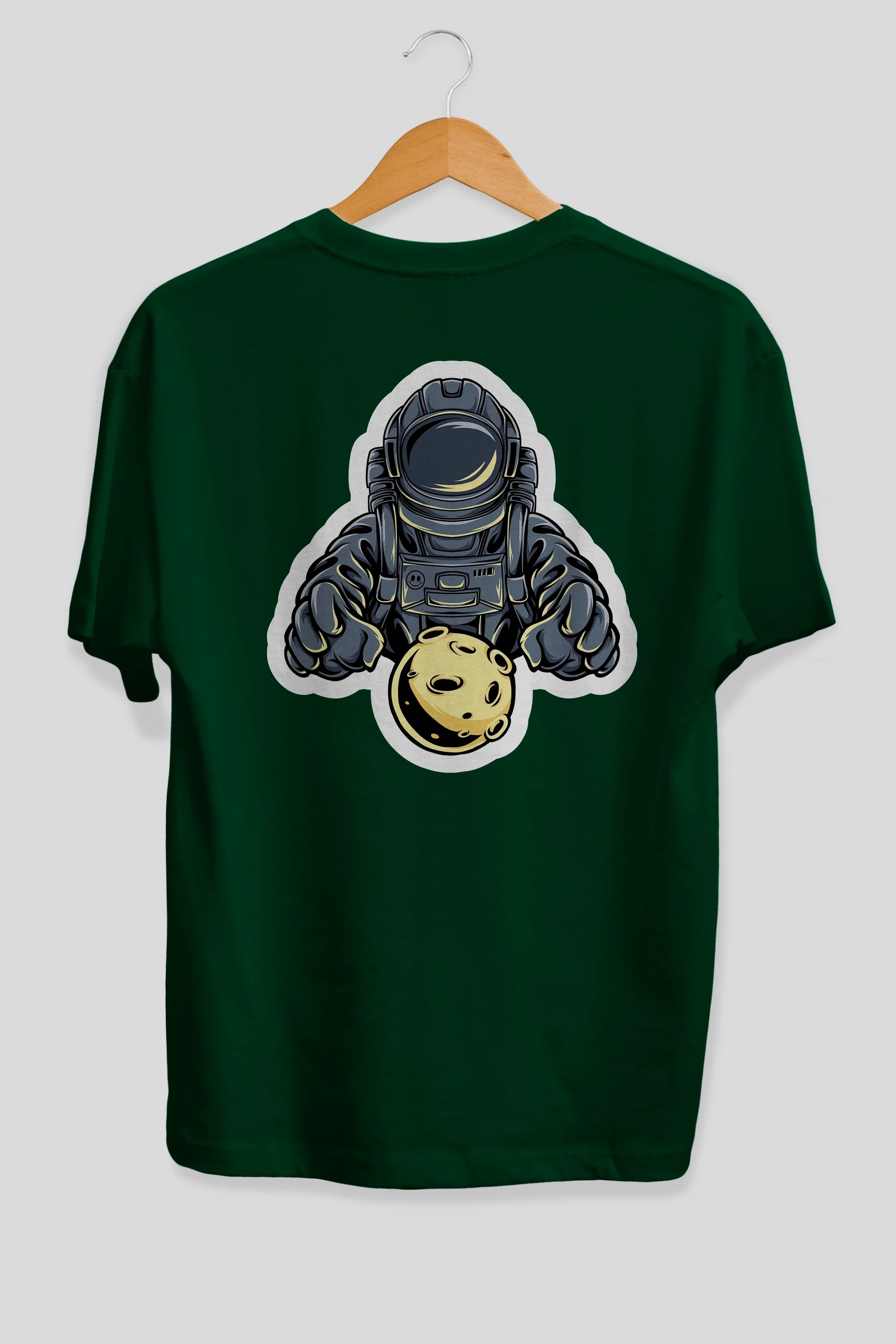 Astromoon sticker Arka Baskılı Oversize t-shirt Erkek Kadın Unisex