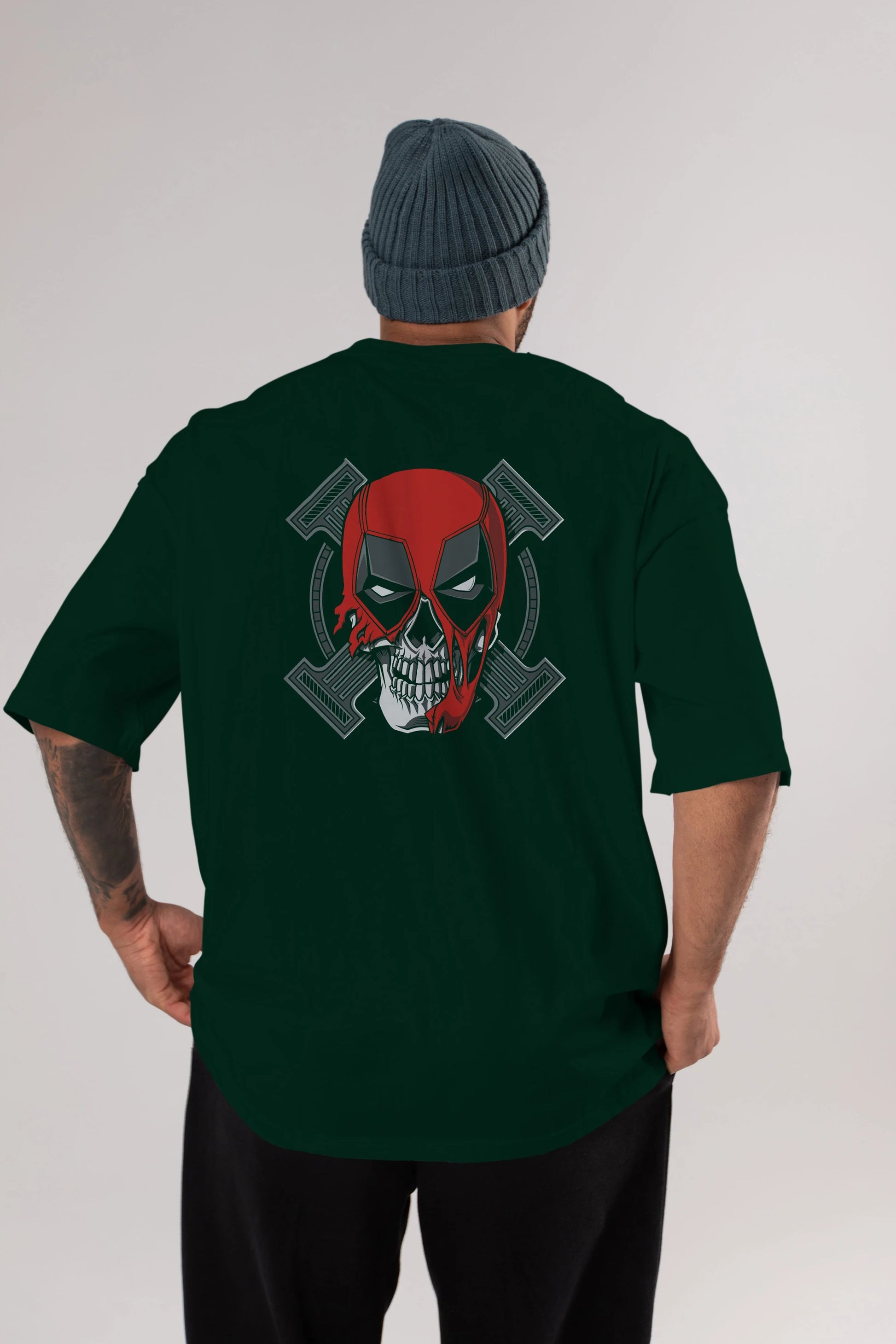 Deadpool (7) Arka Baskılı Oversize t-shirt Erkek Kadın Unisex %100 Pamuk Bisiklet Yaka tişort