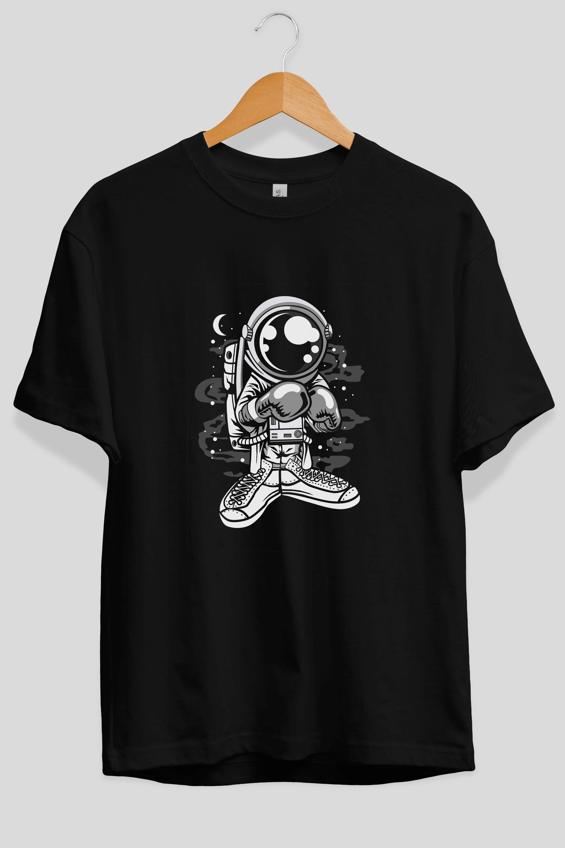 Astronaut Boxer Ön Baskılı Oversize t-shirt Erkek Kadın Unisex