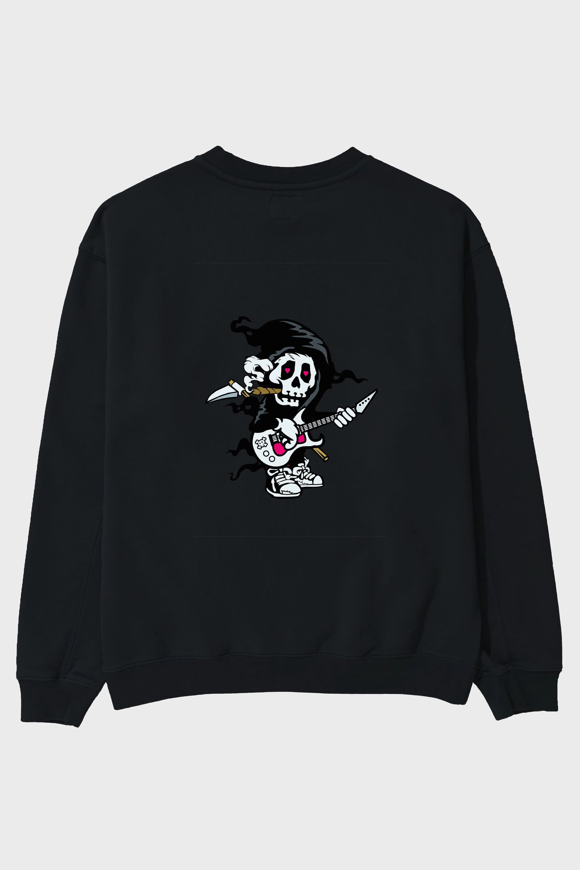 Grim Rockstar Arka Baskılı Oversize Sweatshirt Erkek Kadın Unisex