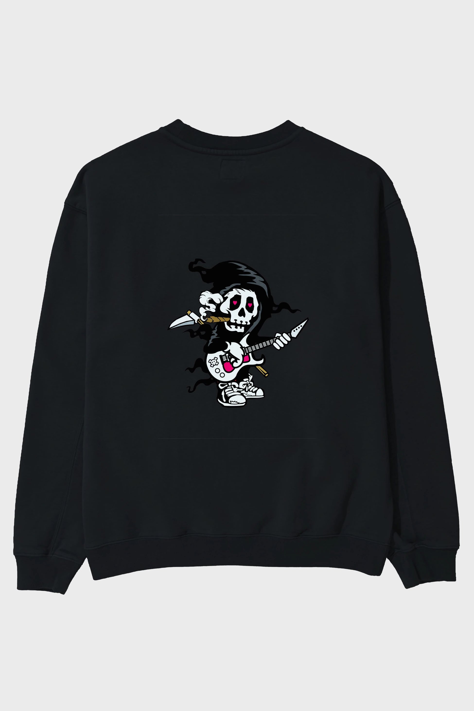 Grim Rockstar Arka Baskılı Oversize Sweatshirt Erkek Kadın Unisex
