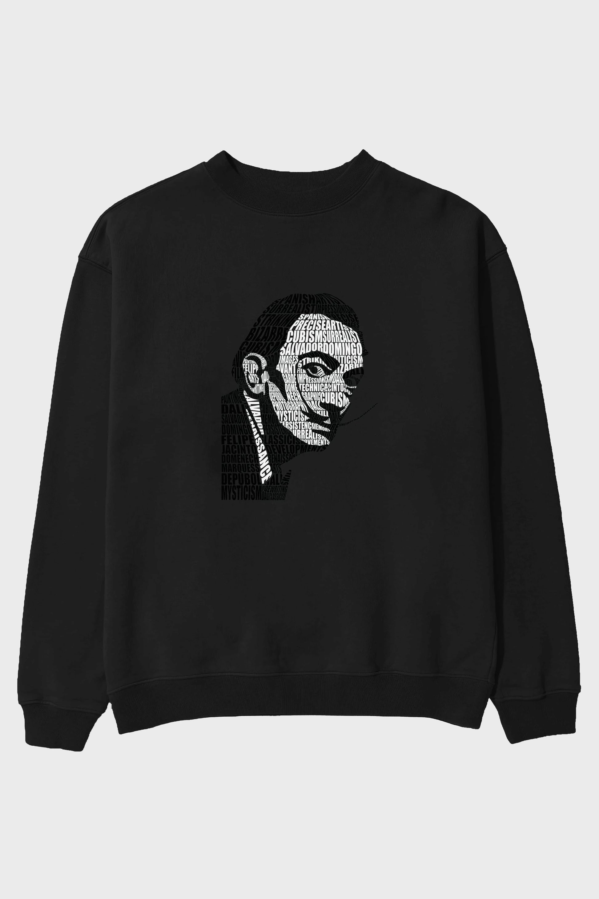 Salvador Dali Calligram Ön Baskılı Oversize Sweatshirt Erkek Kadın Unisex