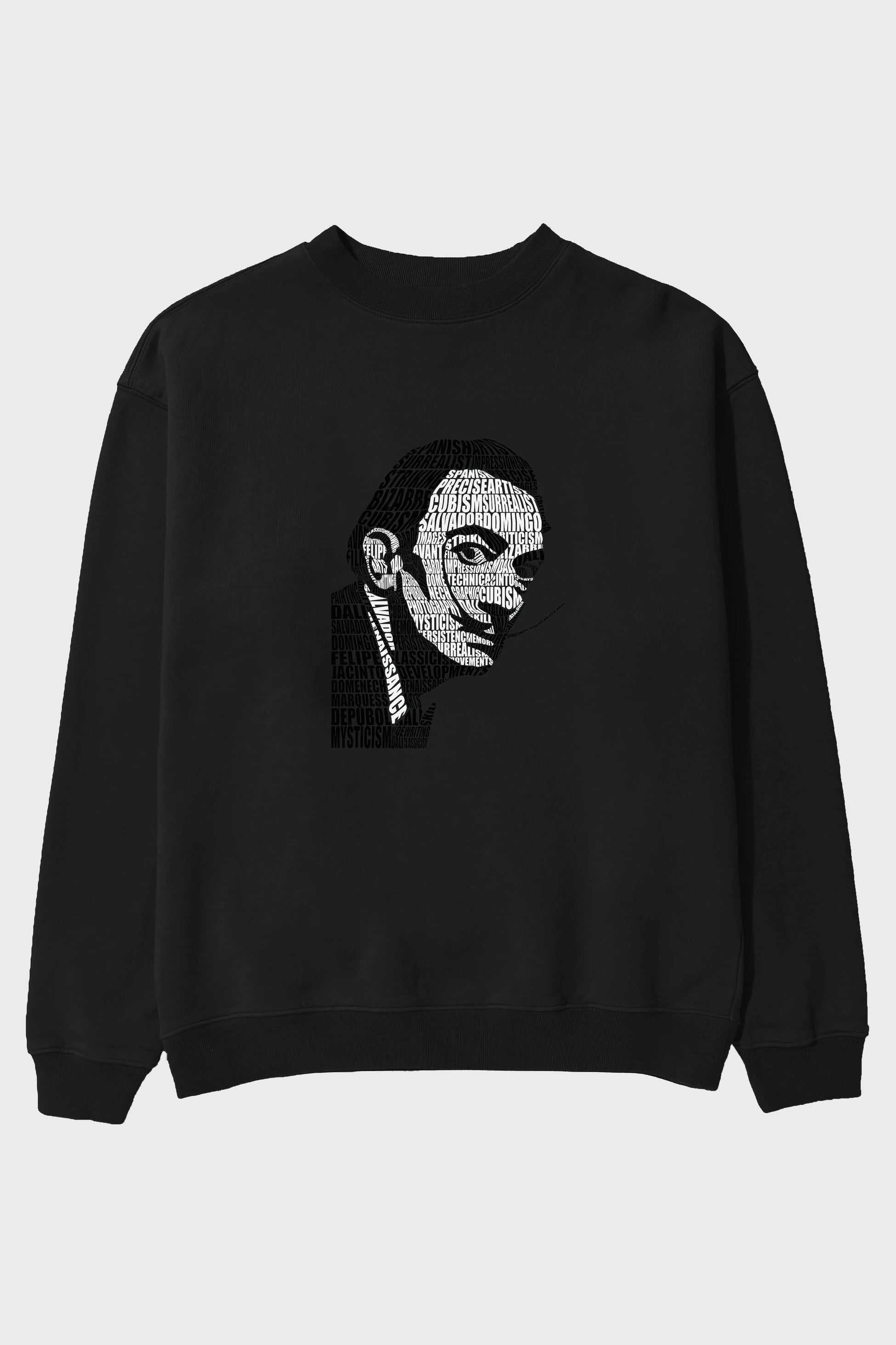 Salvador Dali Calligram Ön Baskılı Oversize Sweatshirt Erkek Kadın Unisex
