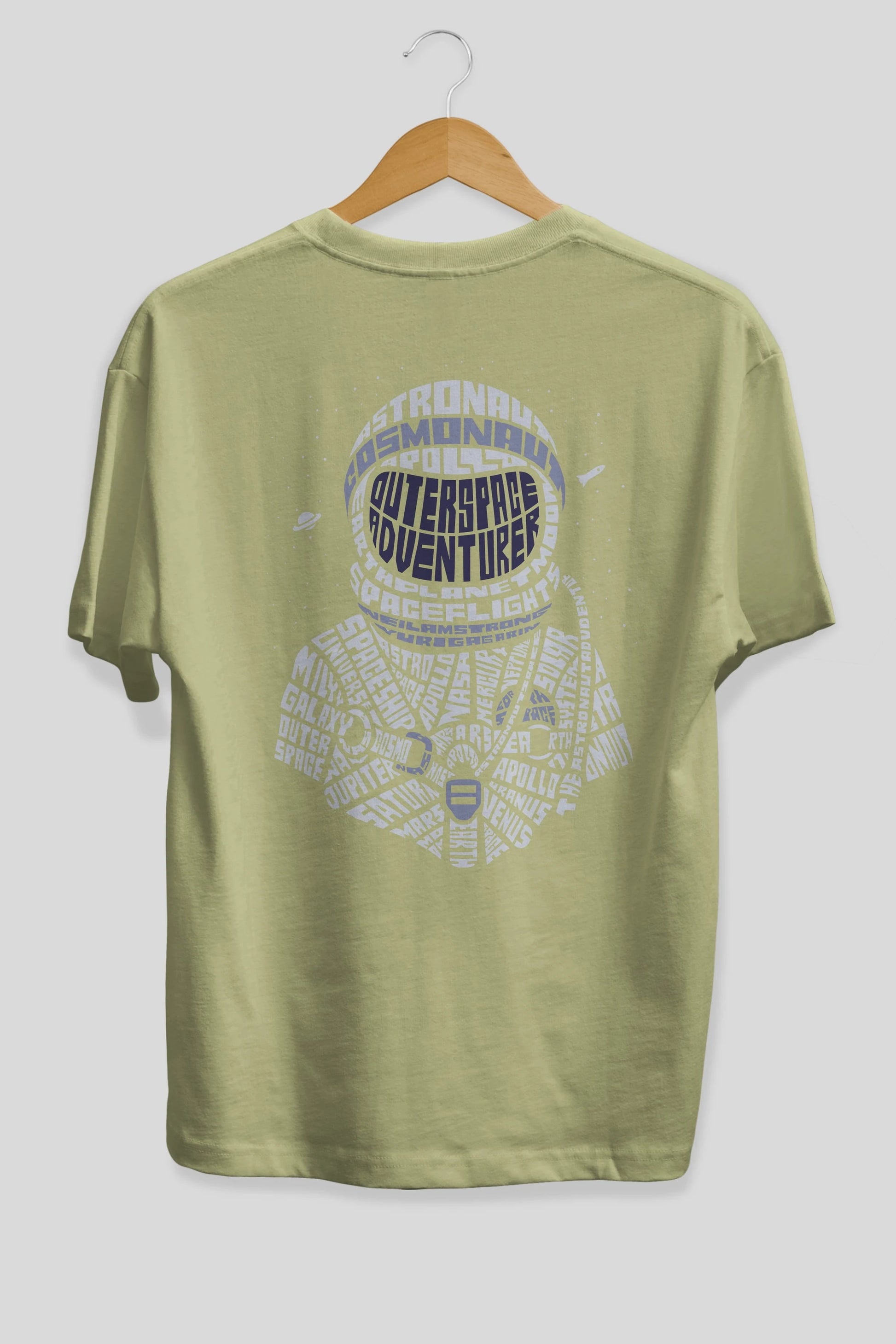 Astronaut Arka Baskılı Oversize t-shirt %100 pamuk Erkek Kadın Unisex