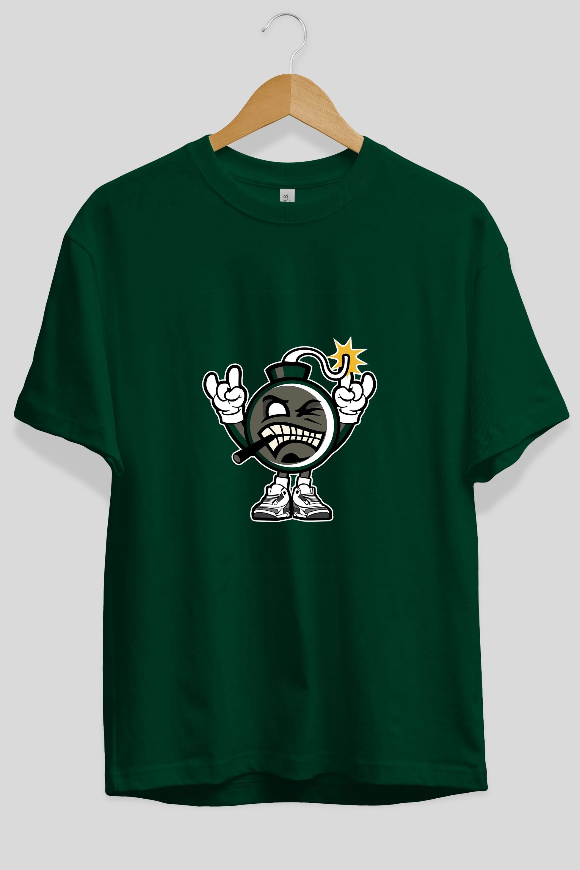 Evil Bomb Ön Baskılı Oversize t-shirt Erkek Kadın Unisex %100 Pamuk tişort