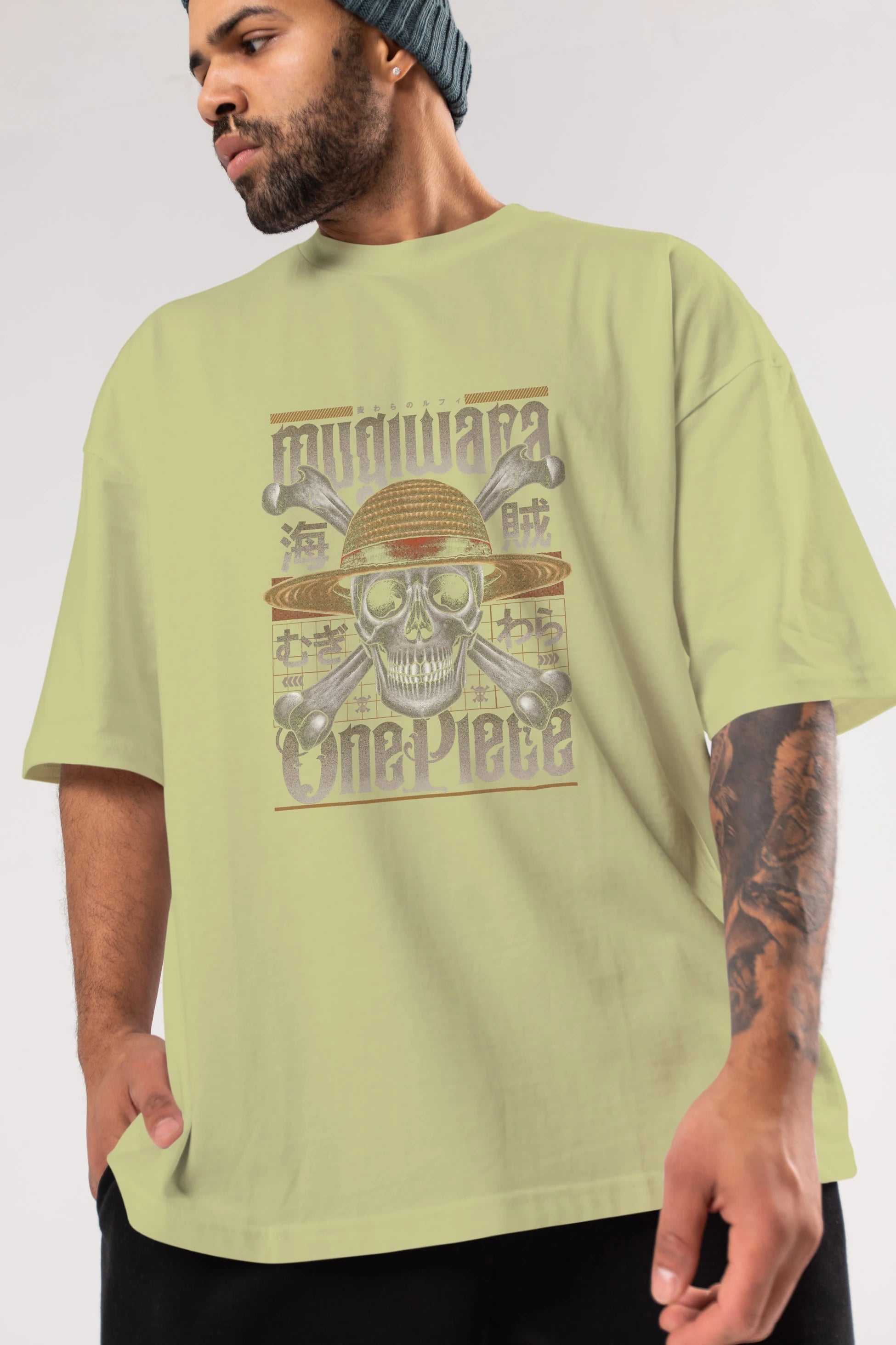 ONE PIECE (2) Anime Ön Baskılı Oversize t-shirt %100 pamuk Erkek Kadın Unisex