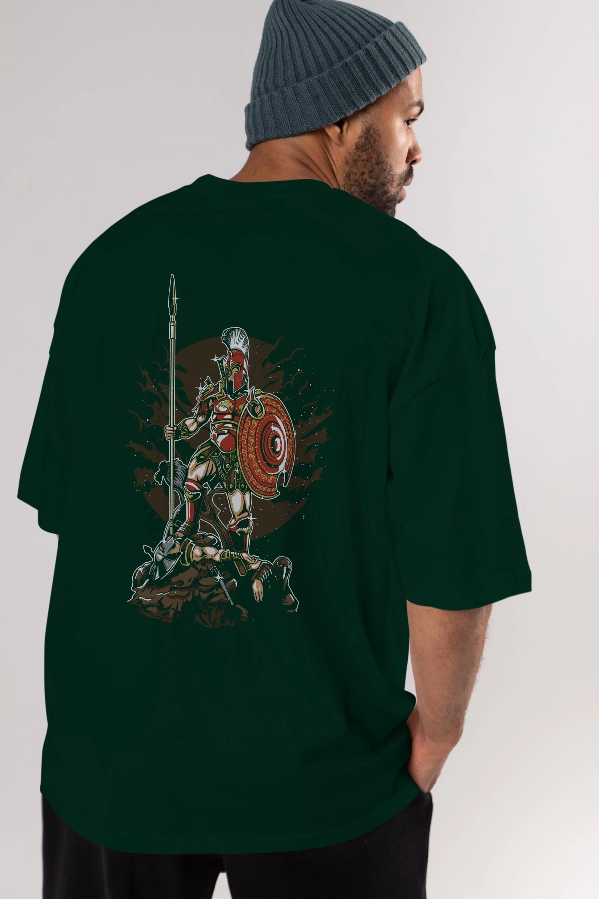Sparta Arka Baskılı Oversize t-shirt Erkek Kadın Unisex %100 Pamuk