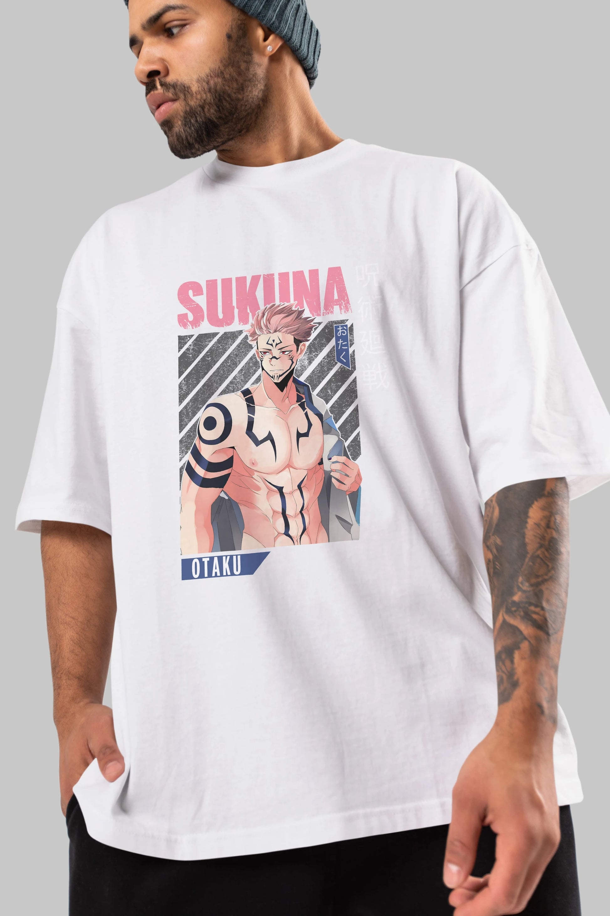 Sukuna Ryoumen 1 Anime Ön Baskılı Oversize t-shirt %100 pamuk Erkek Kadın Unisex
