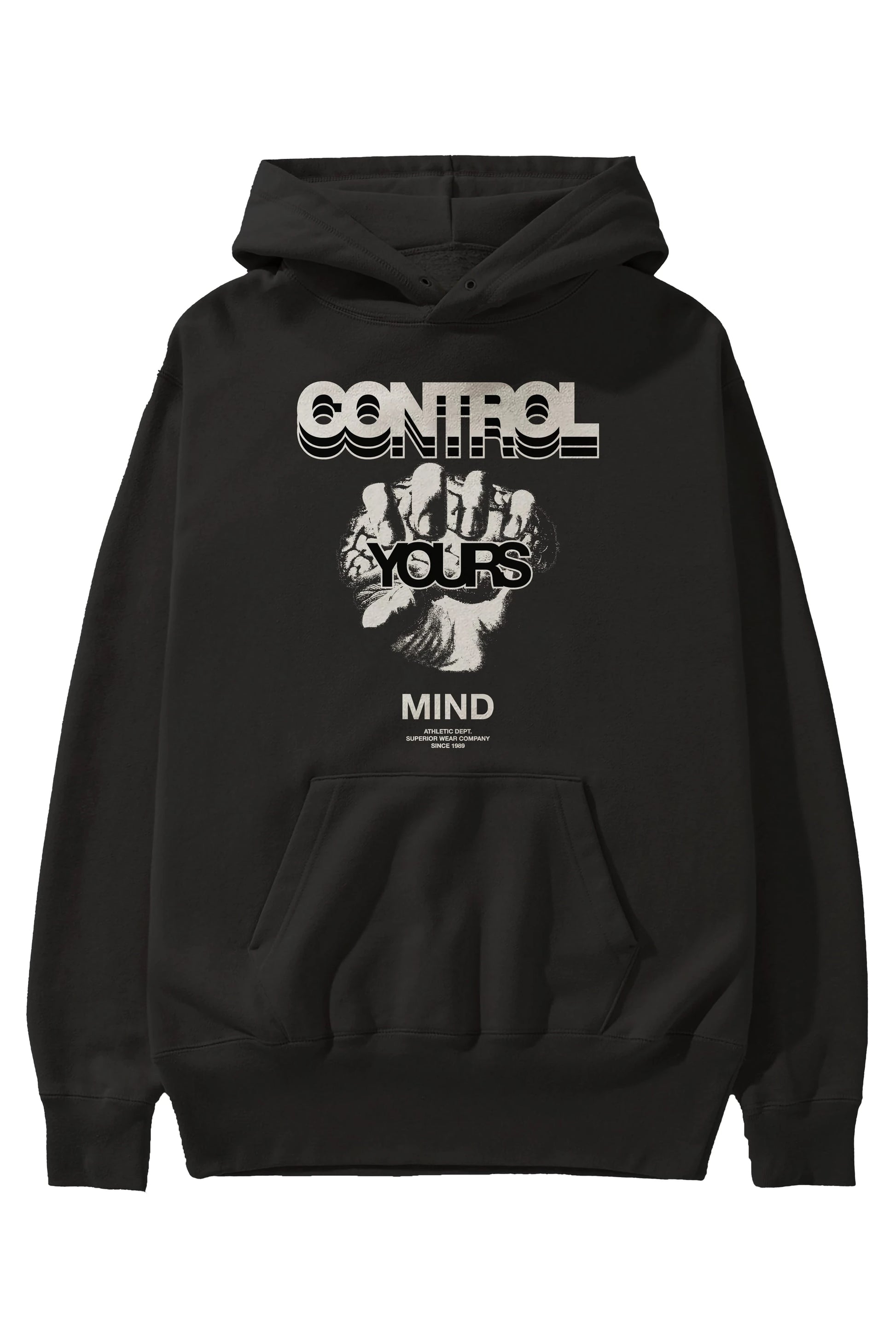 Control Your Mind Ön Baskılı Hoodie Oversize Kapüşonlu Sweatshirt Erkek Kadın Unisex
