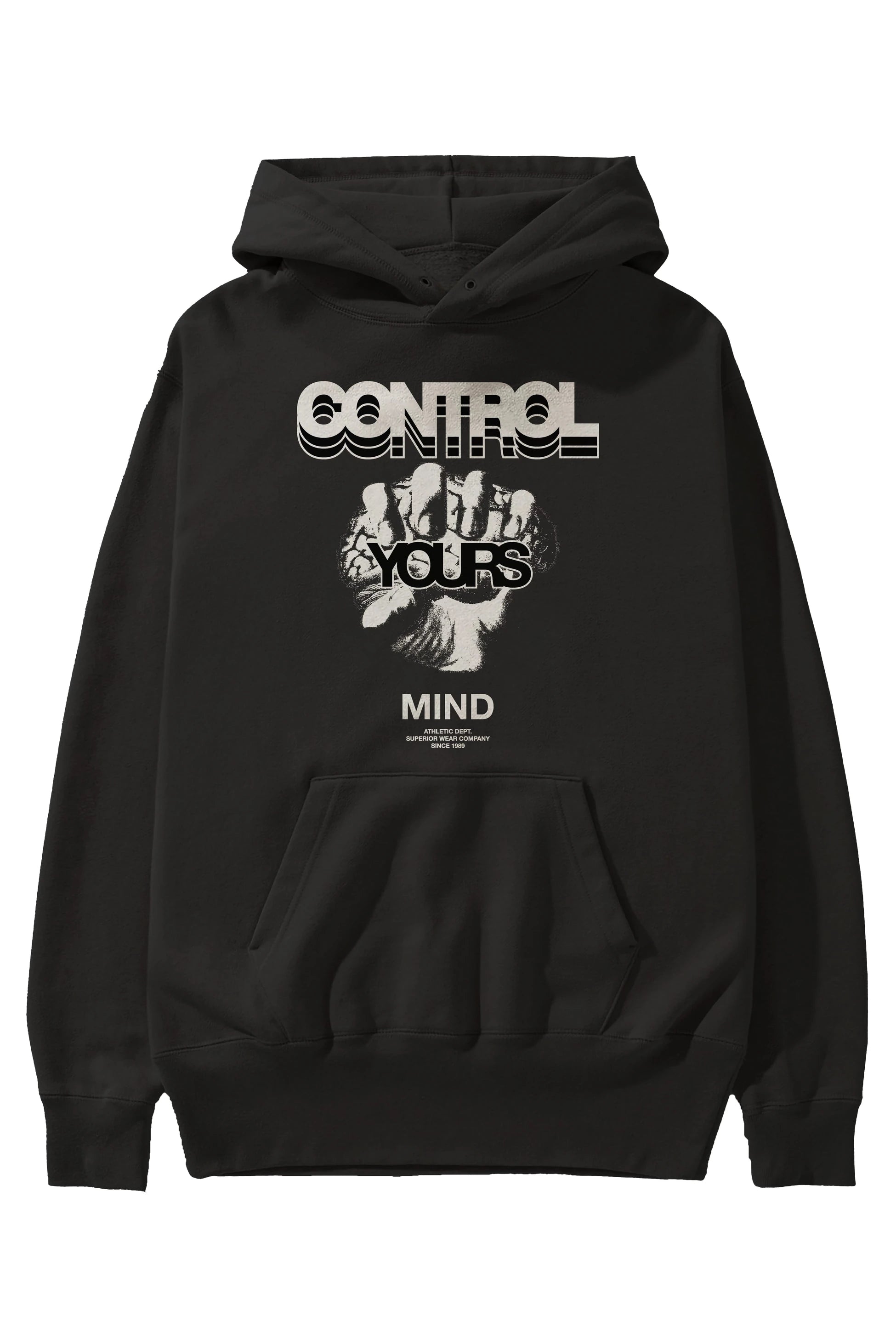 Control Your Mind Ön Baskılı Hoodie Oversize Kapüşonlu Sweatshirt Erkek Kadın Unisex