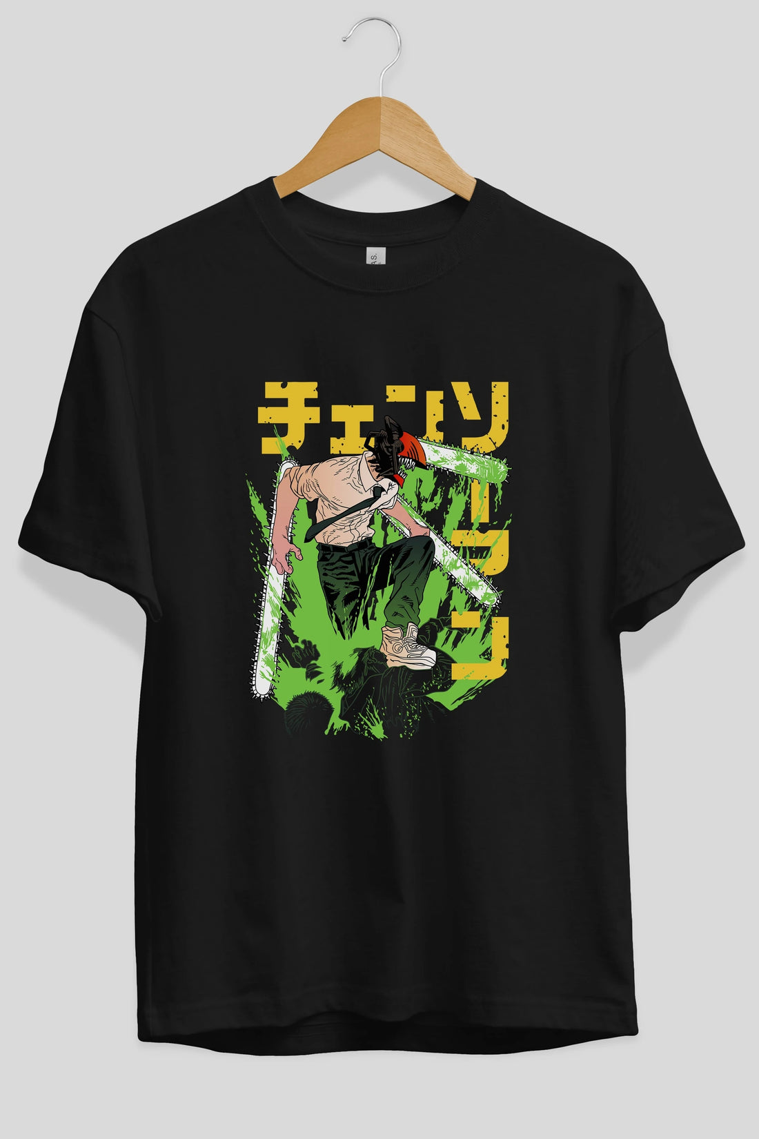 CHAINSAWMAN DENJI Anime Ön Baskılı Oversize t-shirt %100 pamuk Erkek Kadın Unisex