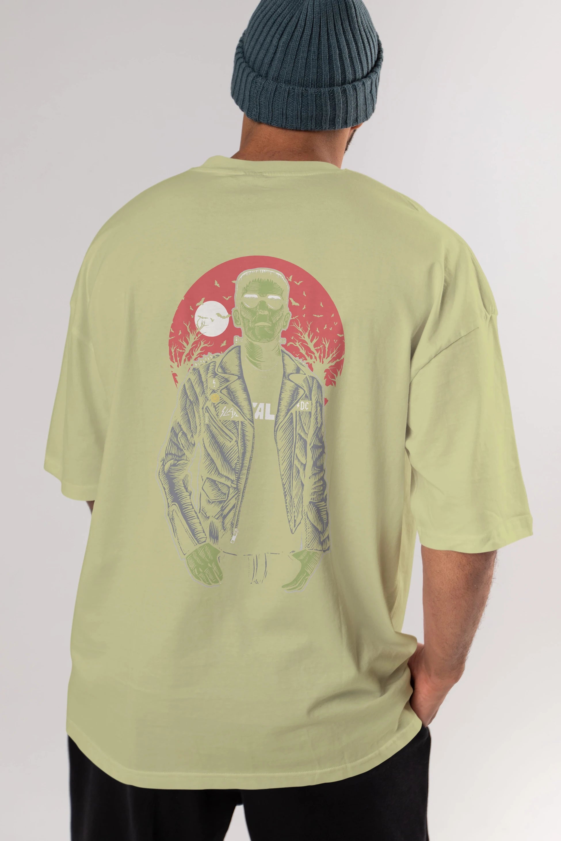 Frank Arka Baskılı Oversize t-shirt Erkek Kadın Unisex %100 Pamuk