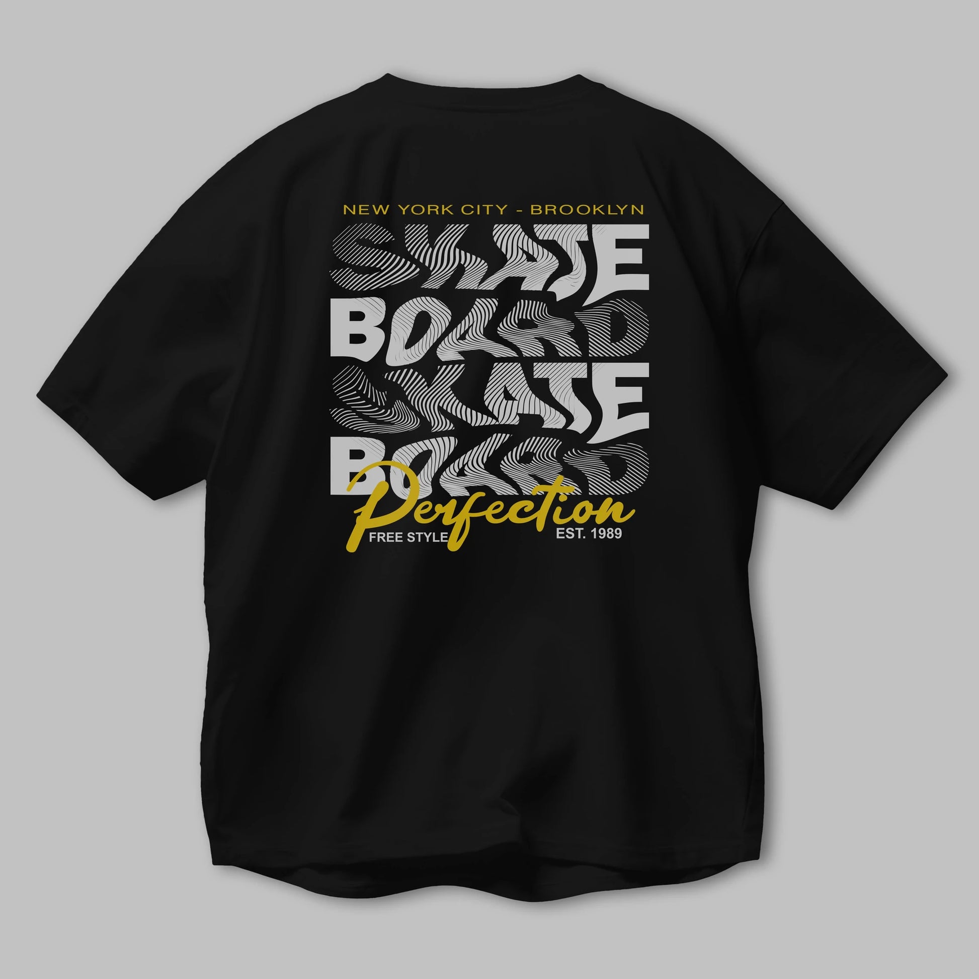 New York City and Brooklyn Arka Baskılı Oversize t-shirt Erkek Kadın Unisex