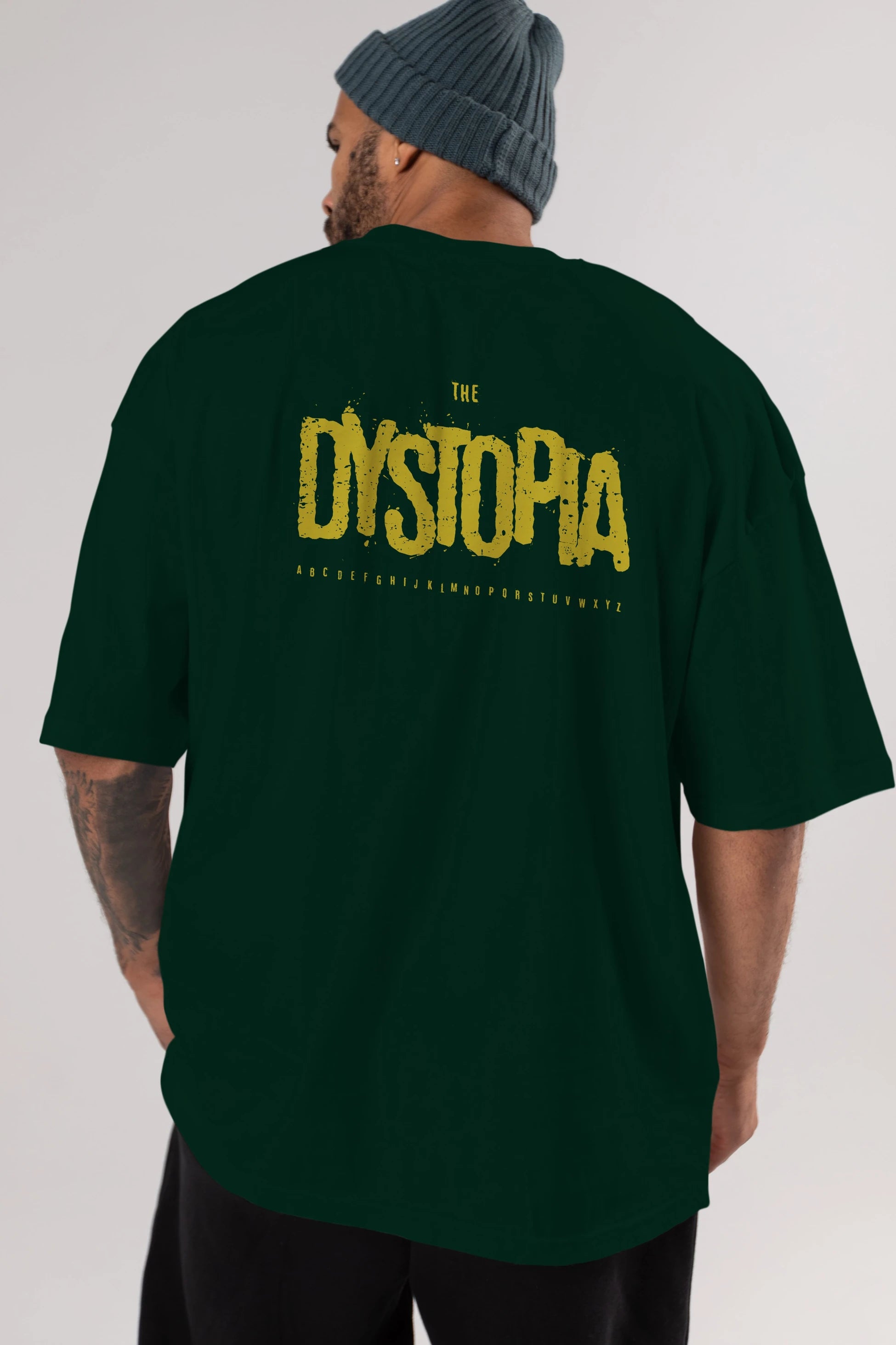 The Dystopia Arka Baskılı Oversize t-shirt Erkek Kadın Unisex