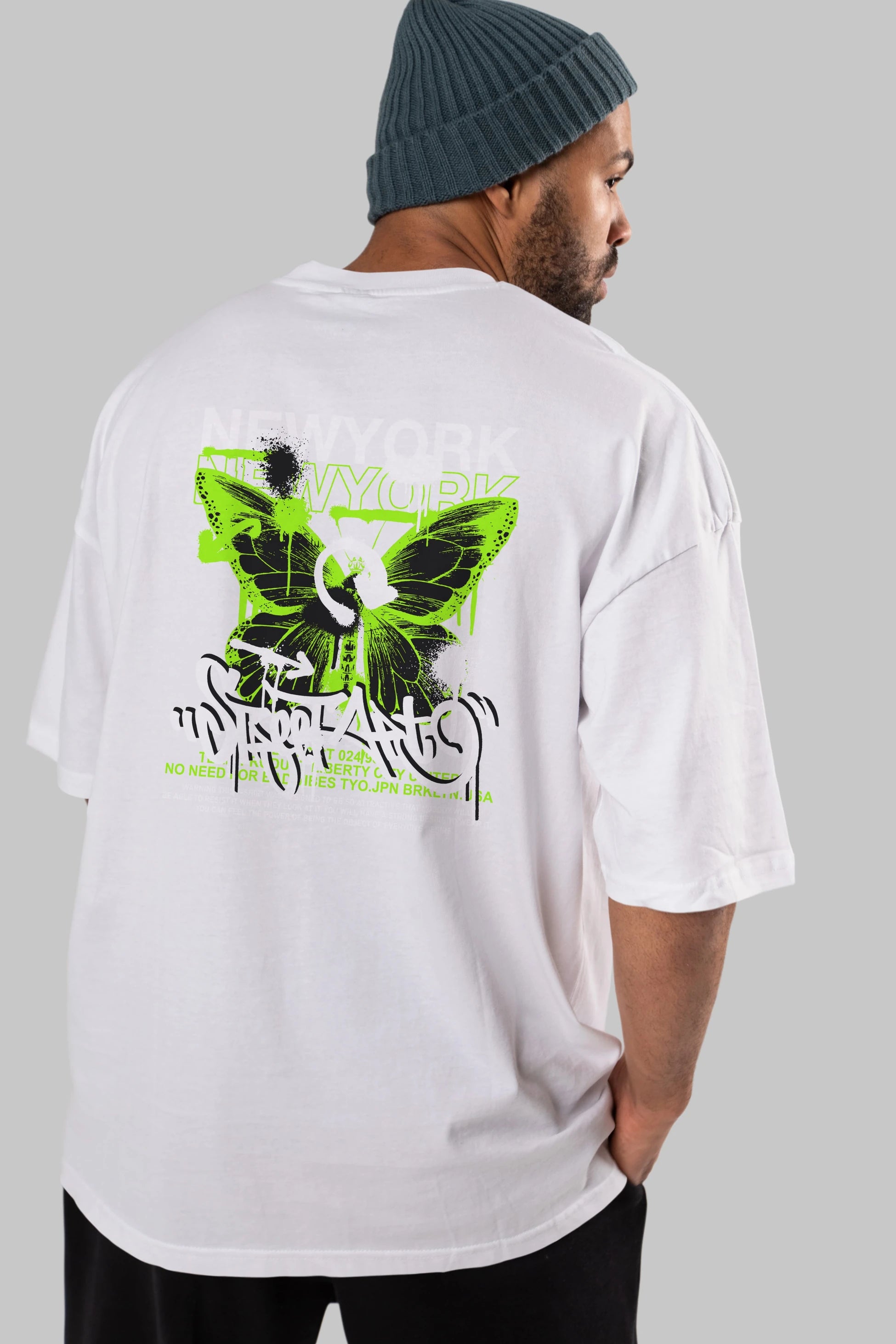 New York Street Style Arka Baskılı Oversize t-shirt Erkek Kadın Unisex