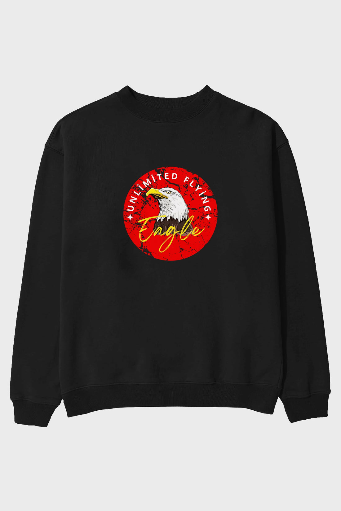 Unlimited Flying Yazılı Ön Baskılı Oversize Sweatshirt Erkek Kadın Unisex