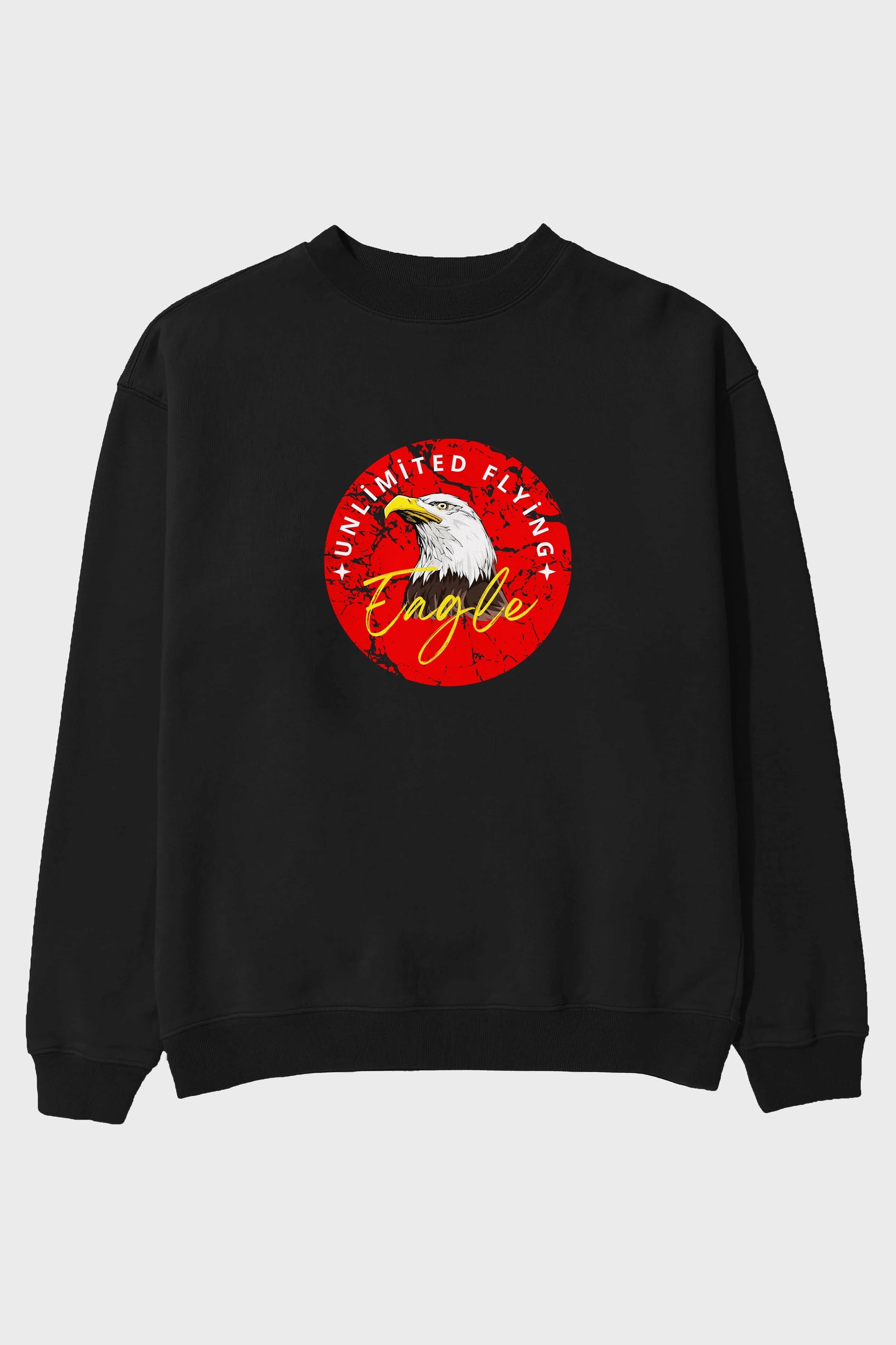 Unlimited Flying Yazılı Ön Baskılı Oversize Sweatshirt Erkek Kadın Unisex