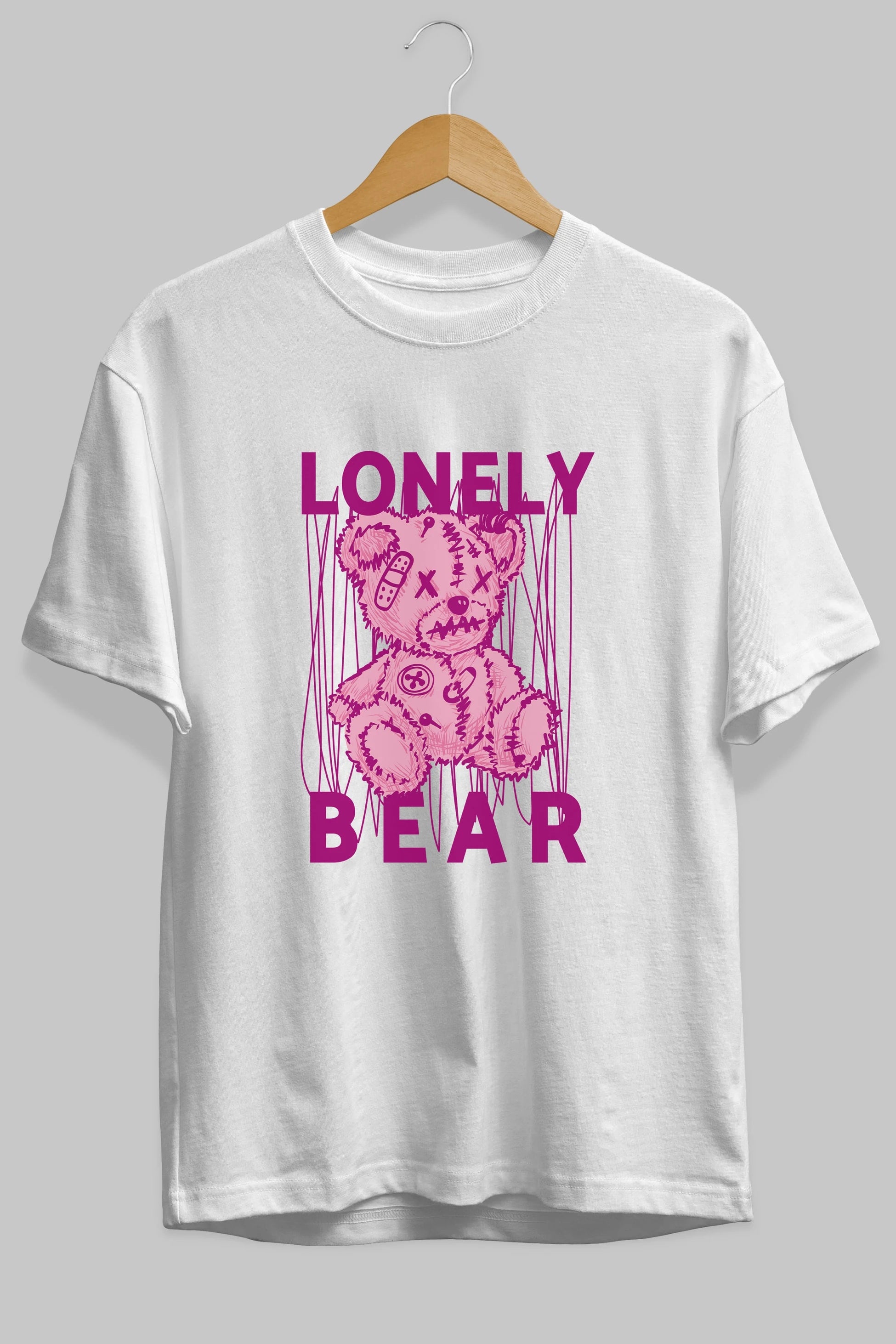 Lonely Bear Ön Baskılı Oversize t-shirt Erkek Kadın Unisex