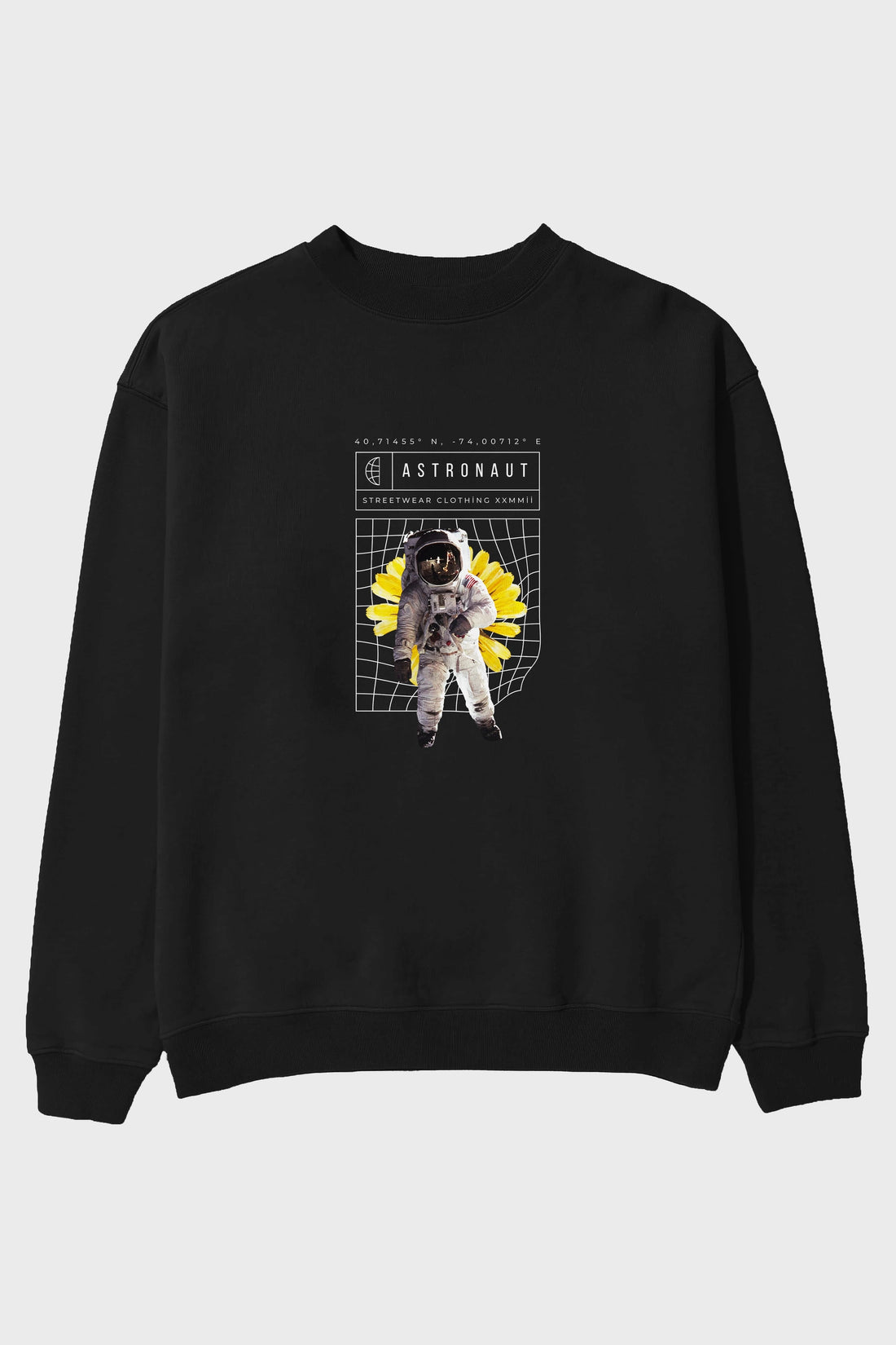 Astronaut Streetwear Ön Baskılı Oversize Sweatshirt Erkek Kadın Unisex