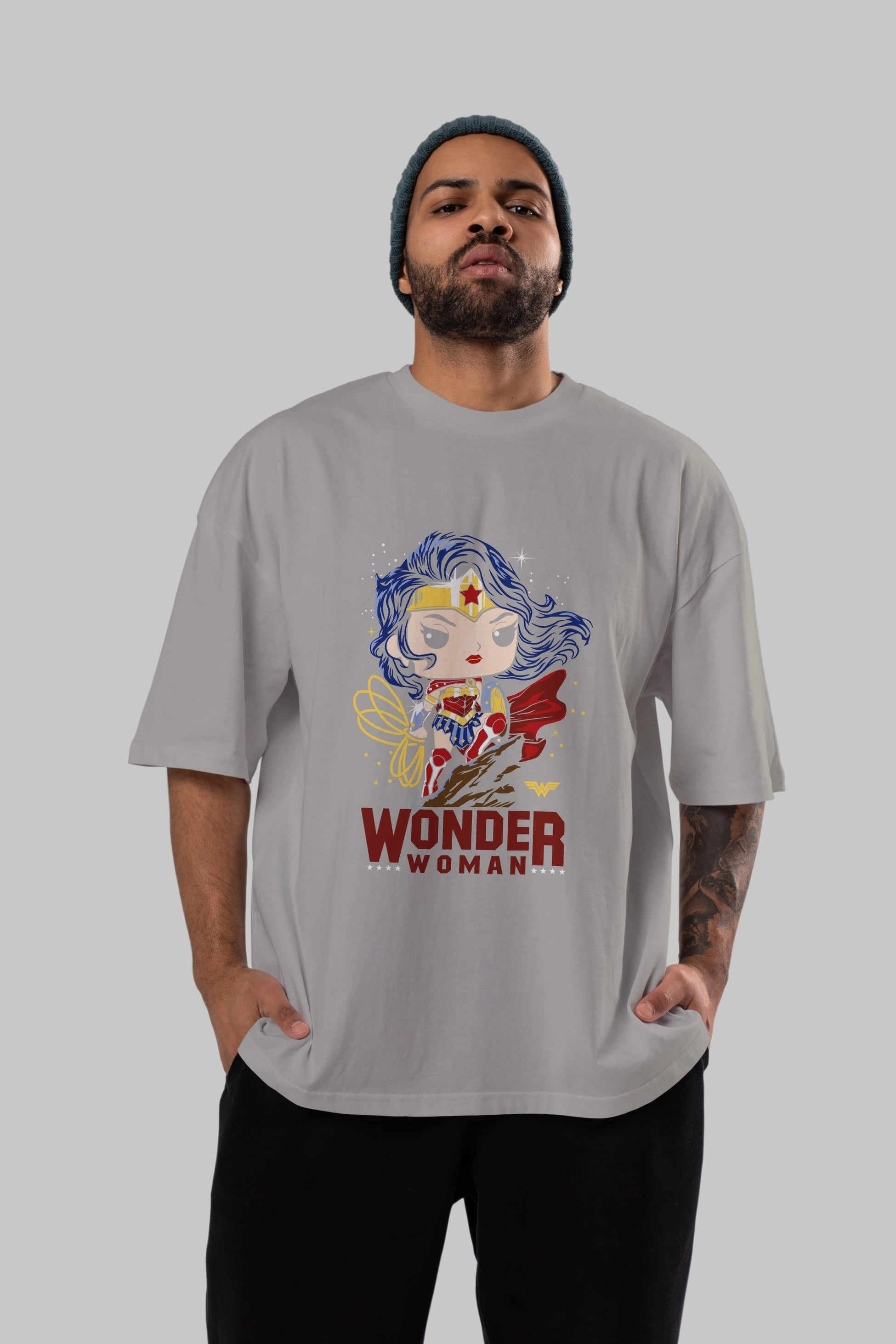 Wonder Woman (2) Ön Baskılı Oversize t-shirt Erkek Kadın Unisex %100 Pamuk Bisiklet Yaka tişort