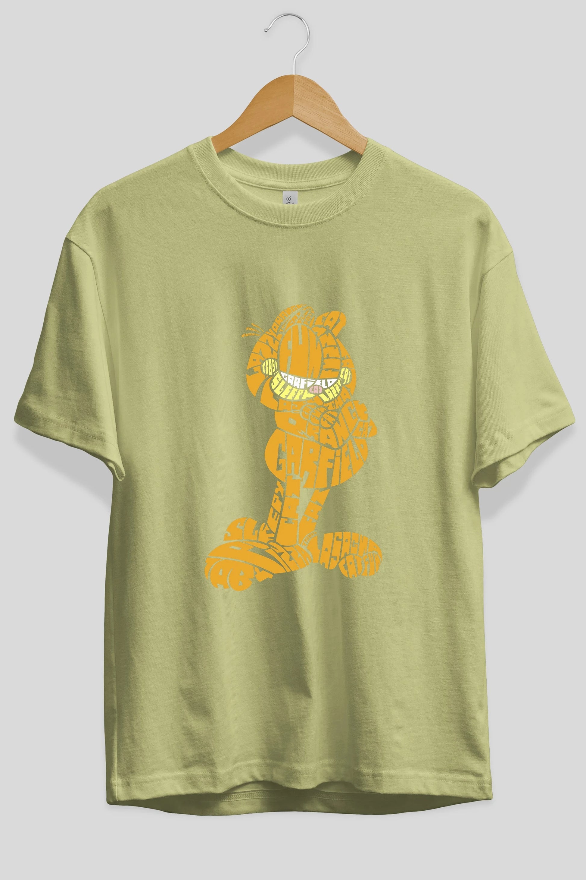 Garfield Ön Baskılı Oversize t-shirt %100 pamuk Erkek Kadın Unisex