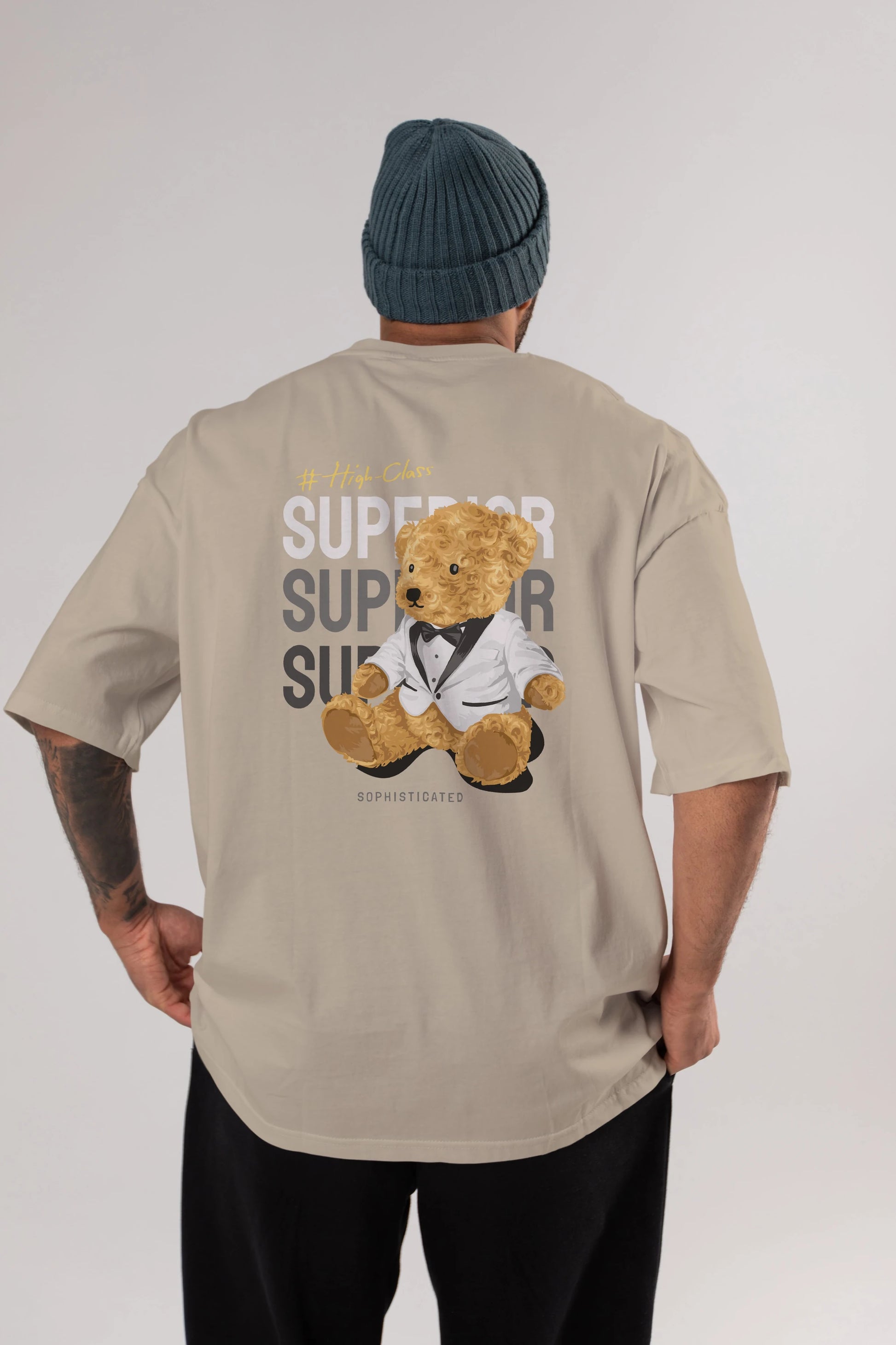 Teddy Bear Superior Arka Baskılı Oversize t-shirt Erkek Kadın Unisex %100 Pamuk