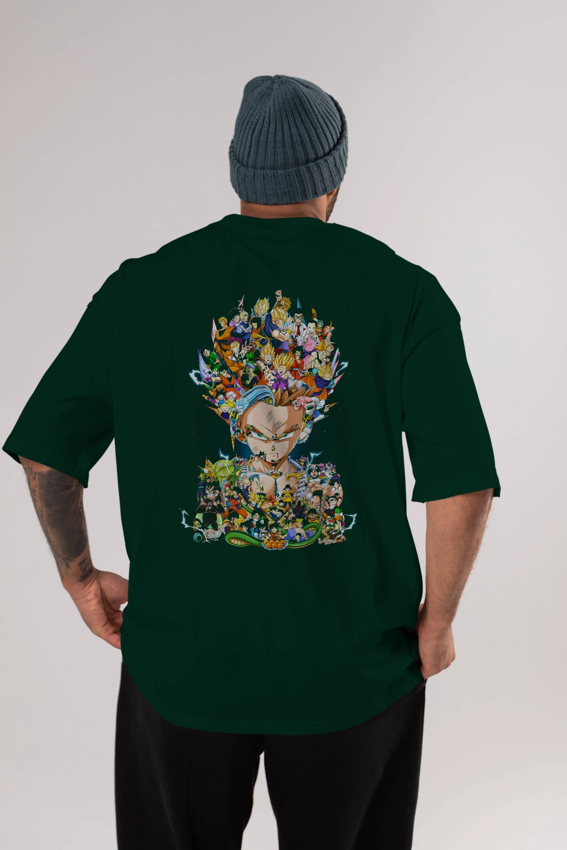 DRAGON BALL ART (2) Anime Arka Baskılı Oversize t-shirt Erkek Kadın Unisex